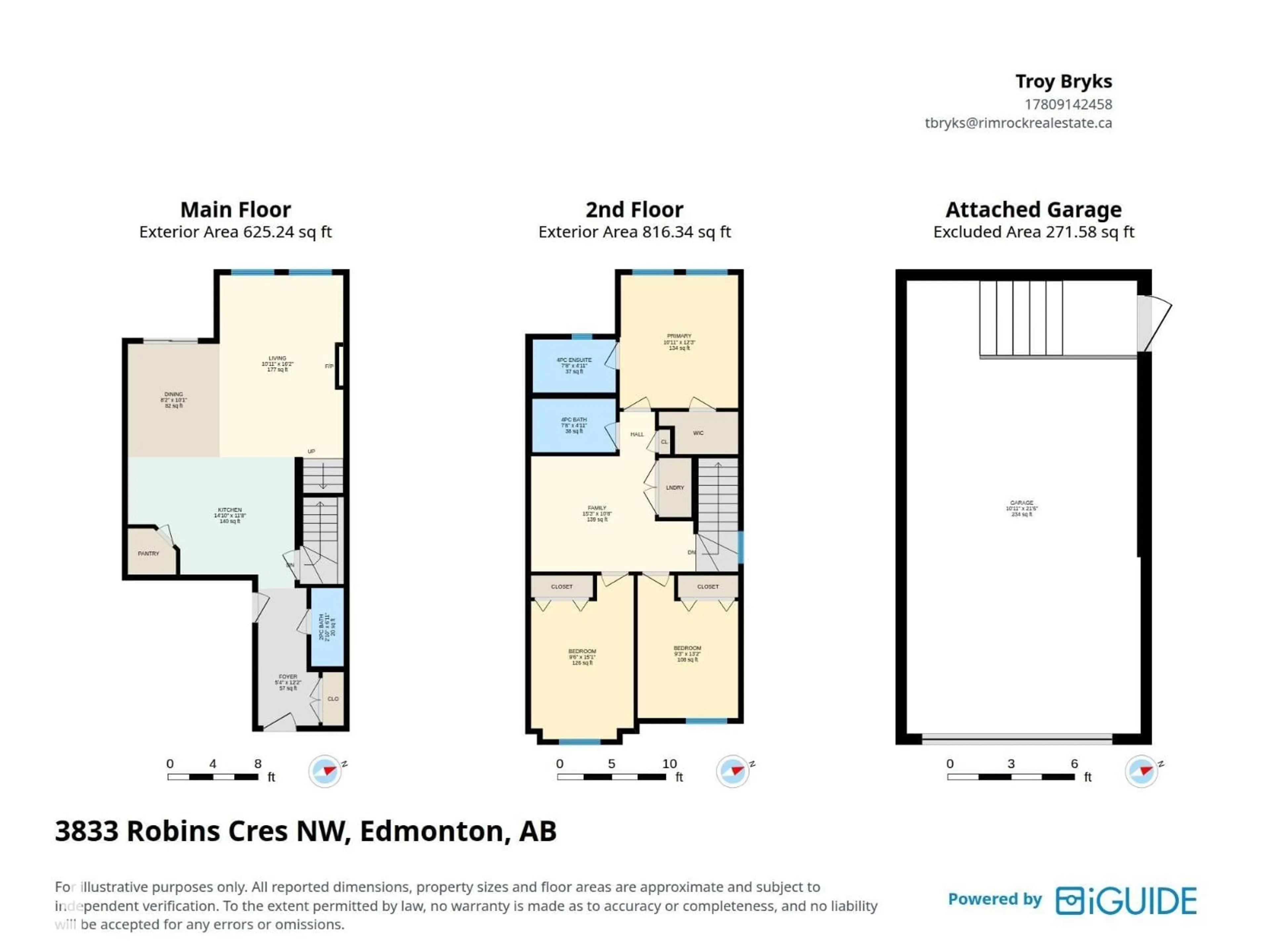 Floor plan for 3833 ROBINS CR, Edmonton Alberta T5S0M7