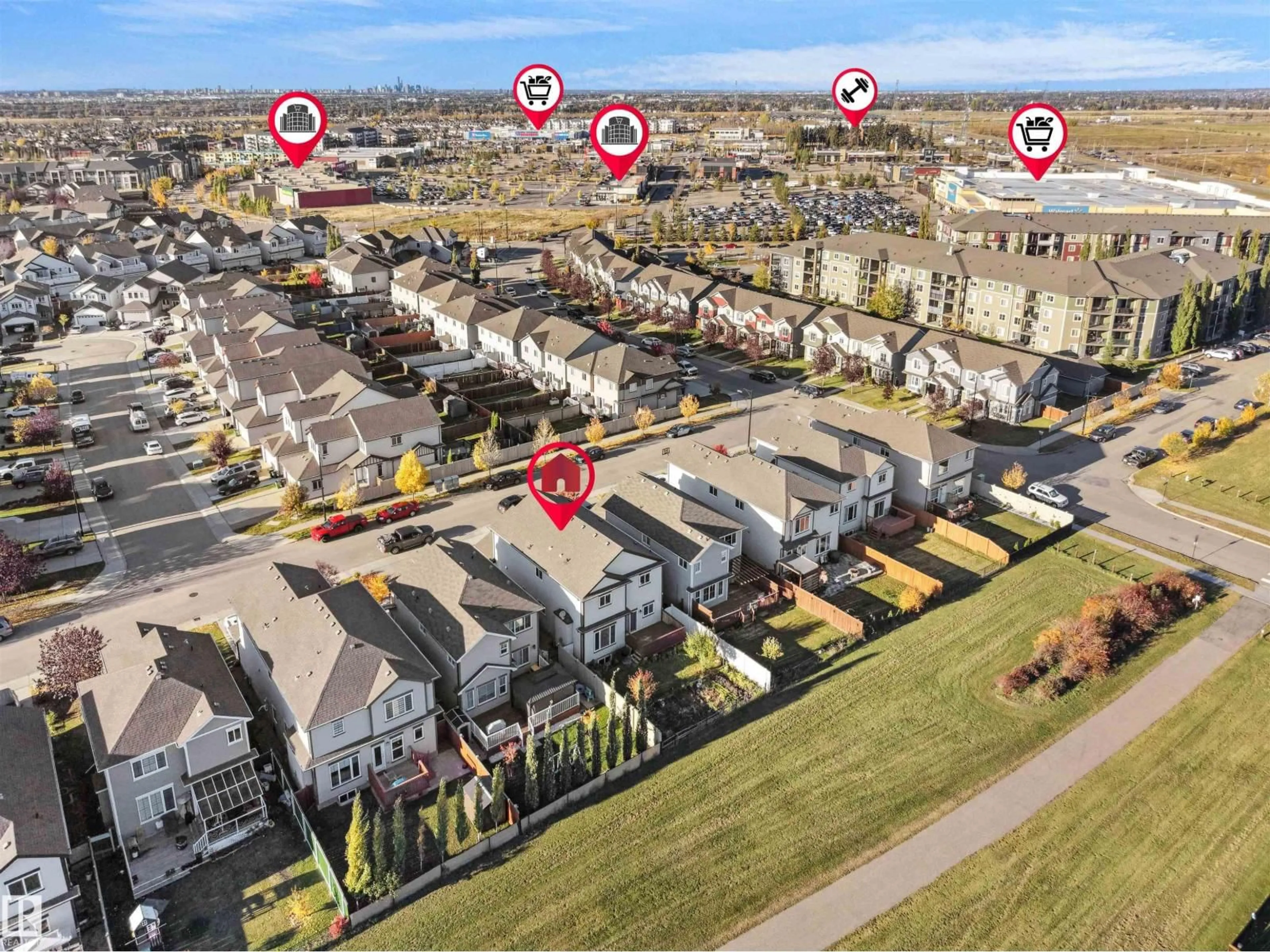 A pic from outside/outdoor area/front of a property/back of a property/a pic from drone, street for 5219 18 AV, Edmonton Alberta T6X1A4