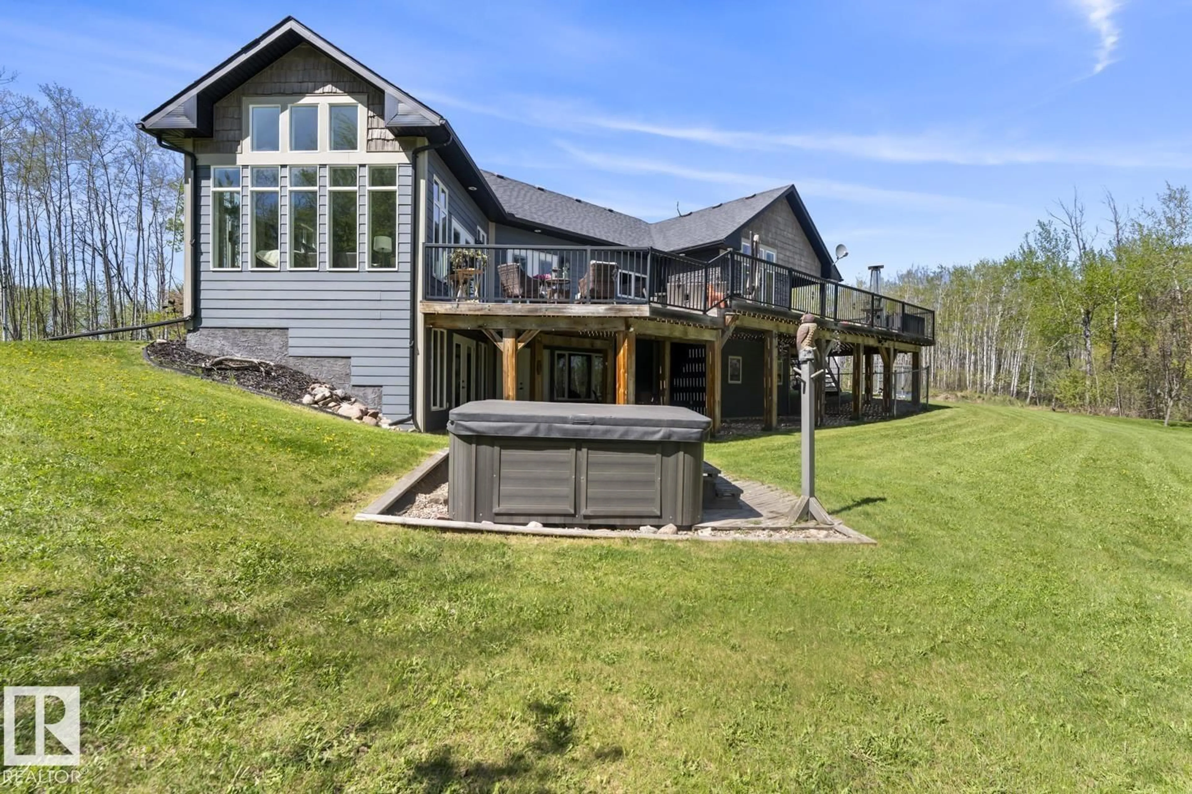 A pic from outside/outdoor area/front of a property/back of a property/a pic from drone, water/lake/river/ocean view for 62519 RR 412 A, Rural Bonnyville M.D. Alberta T9M1P4