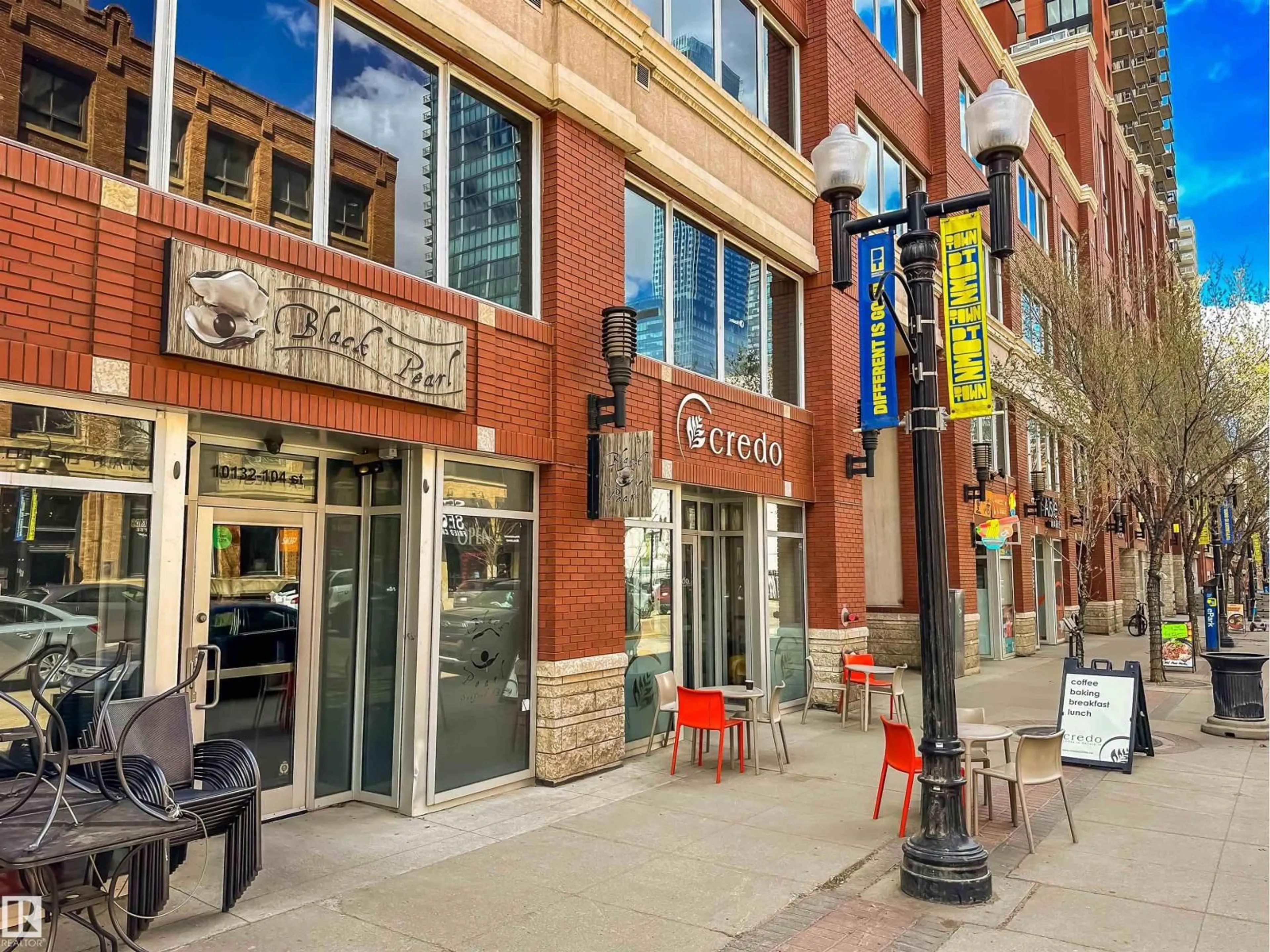 Patio, street for #703 - 10152 104 ST NW, Edmonton Alberta T5J0B6