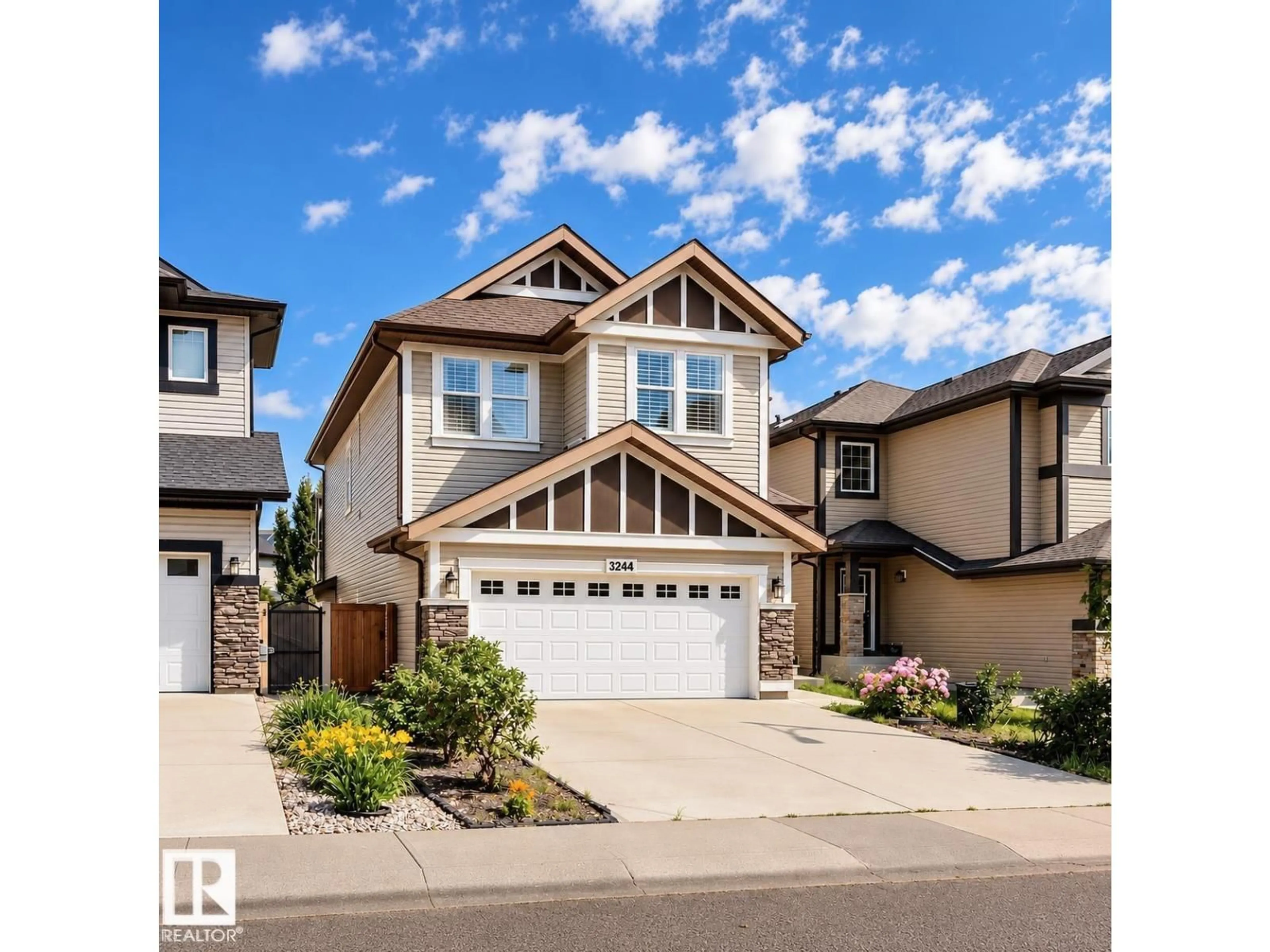 Home with vinyl exterior material, street for 3244 ABBOTT CR, Edmonton Alberta T6W2M4