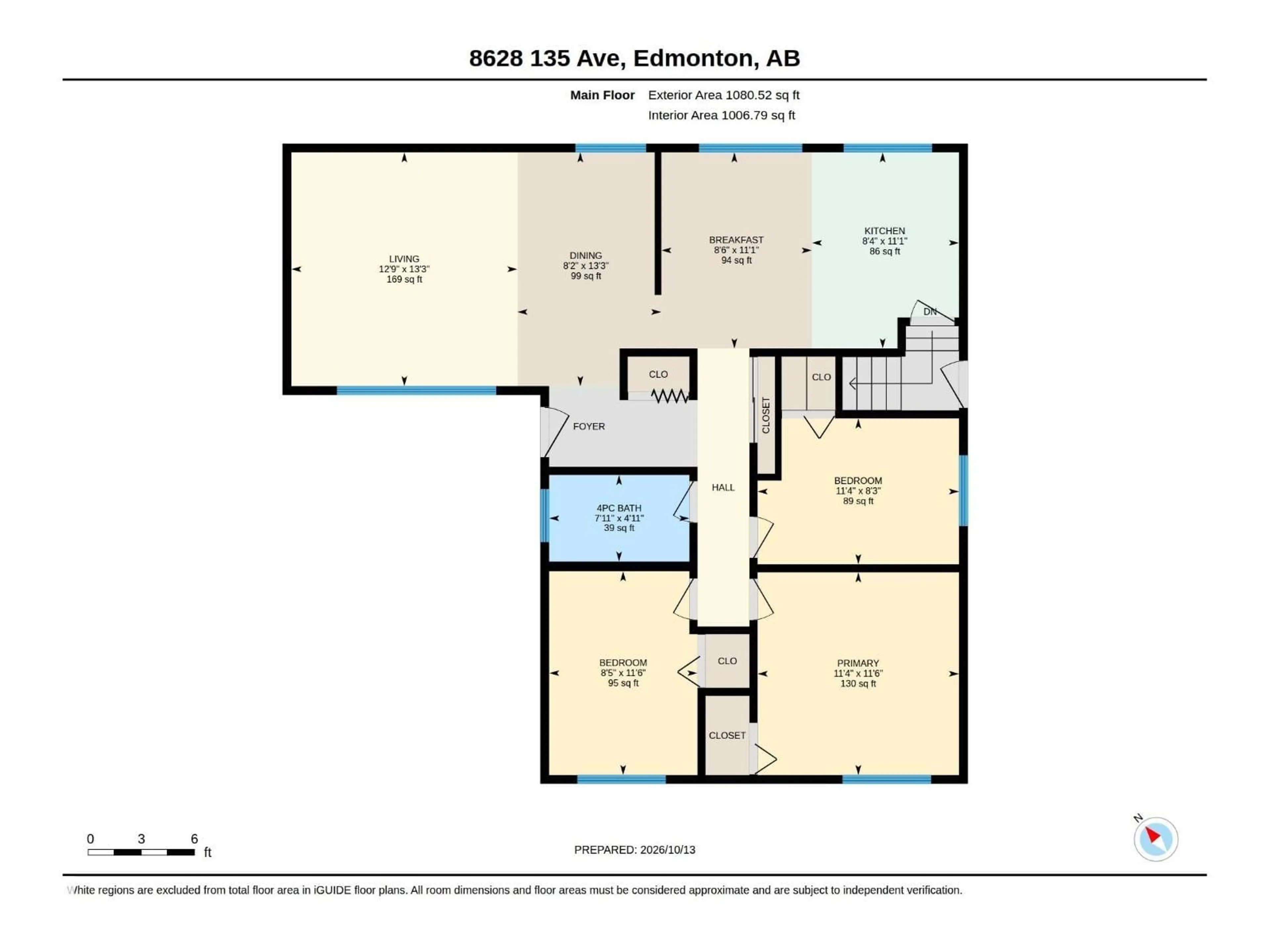 Floor plan for 8628 135 AV, Edmonton Alberta T5E1N2
