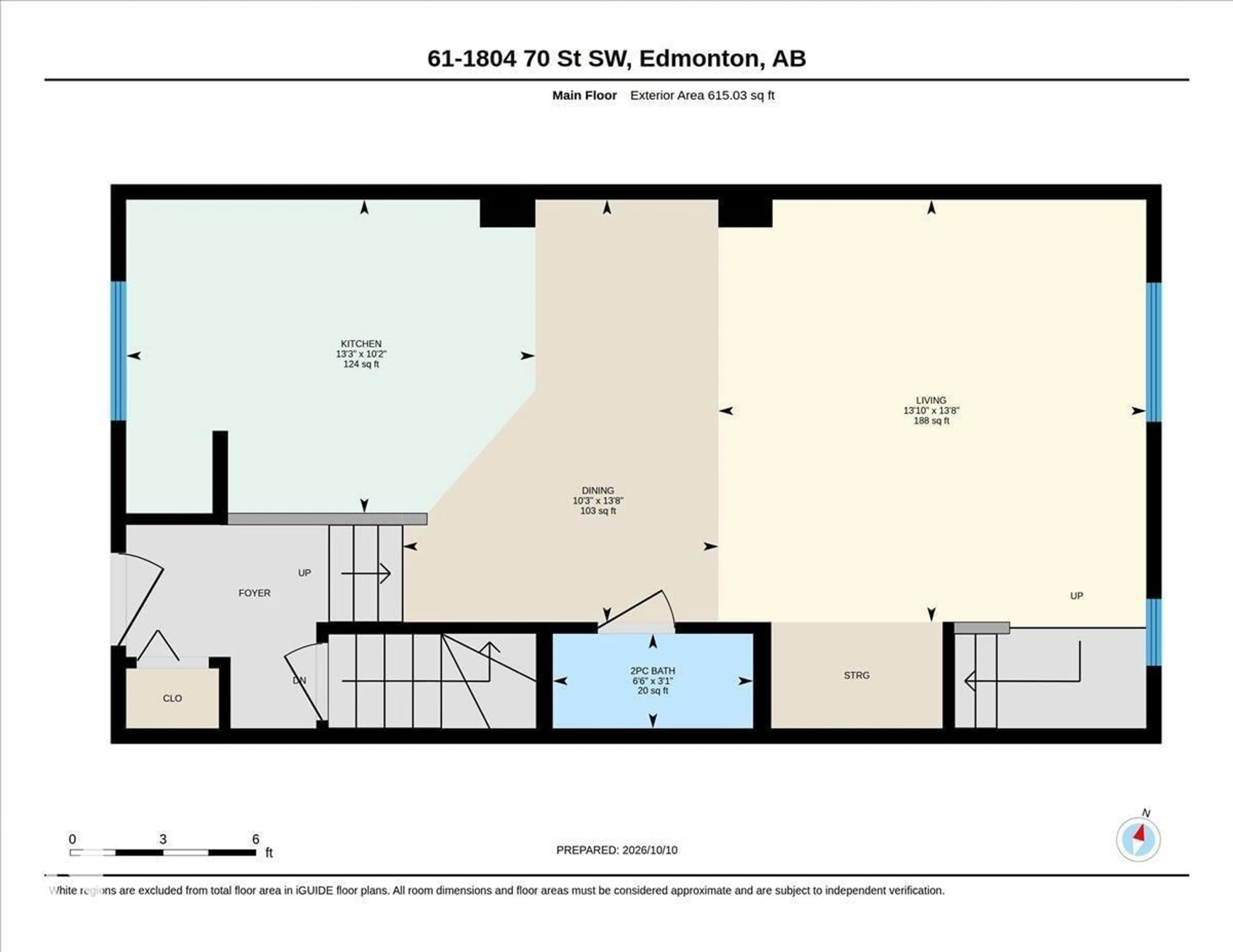 Floor plan for SW - 61 1804 70 ST, Edmonton Alberta T6X0H4