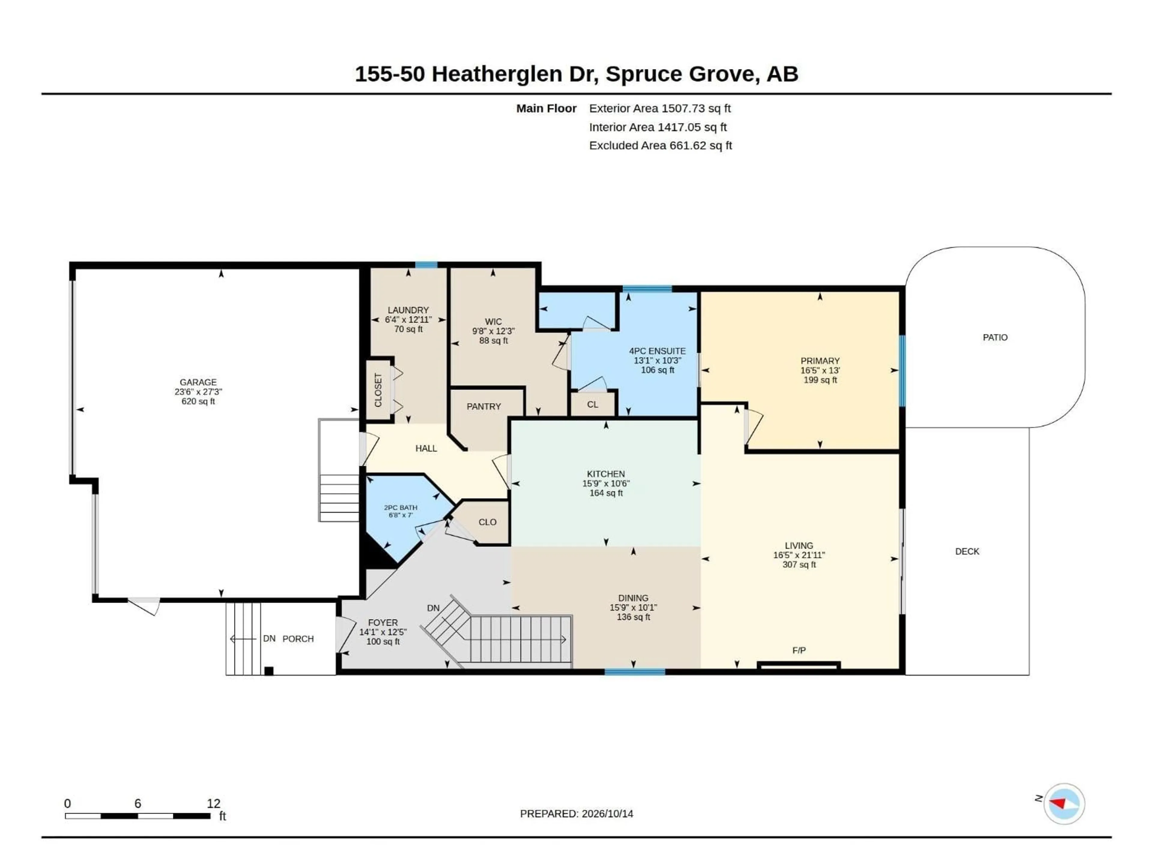 Floor plan for 155 HEATHERGLEN DR, Spruce Grove Alberta T7X4C3