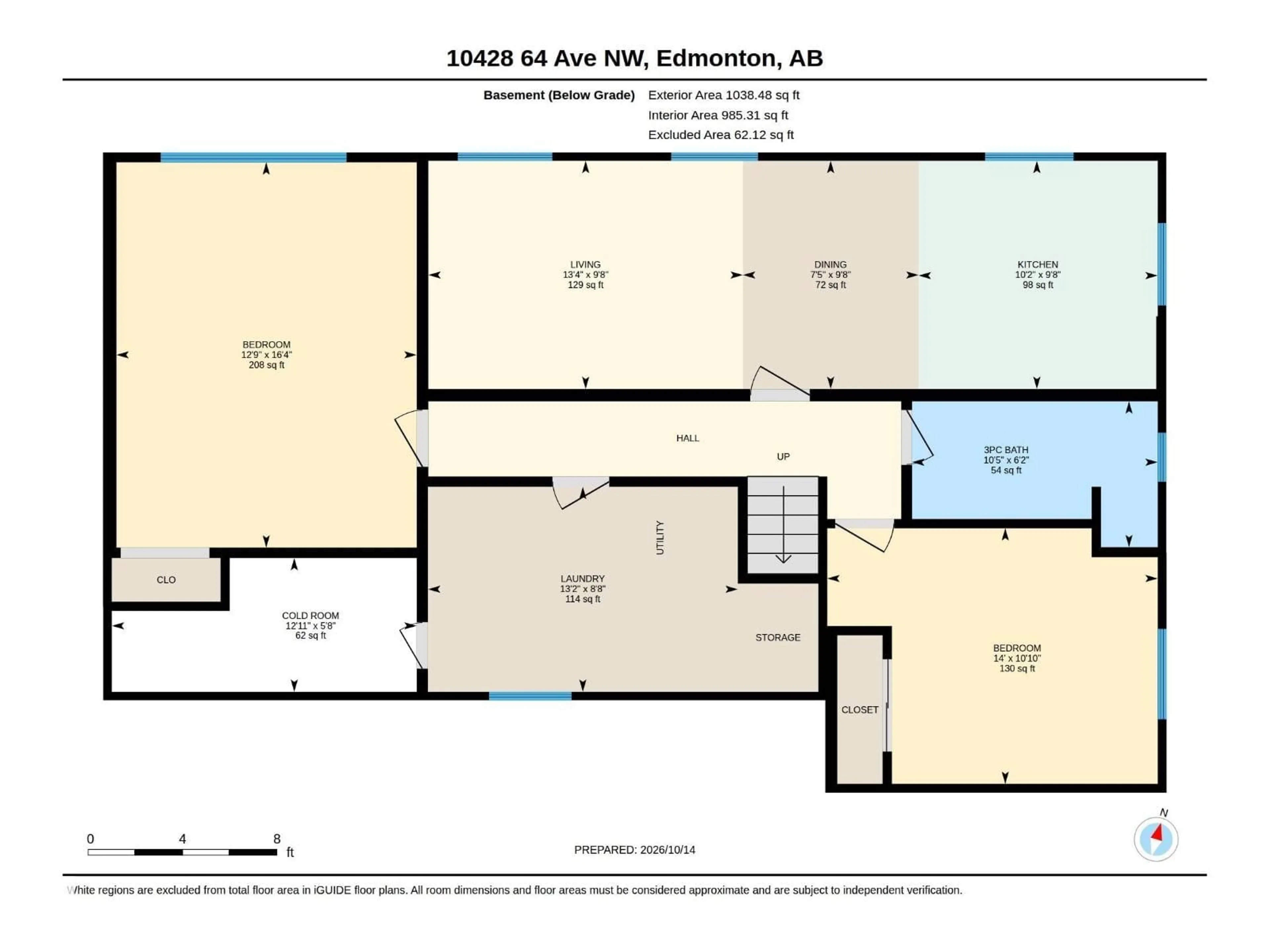 Floor plan for 10428 64 AV NW, Edmonton Alberta T6H1S7