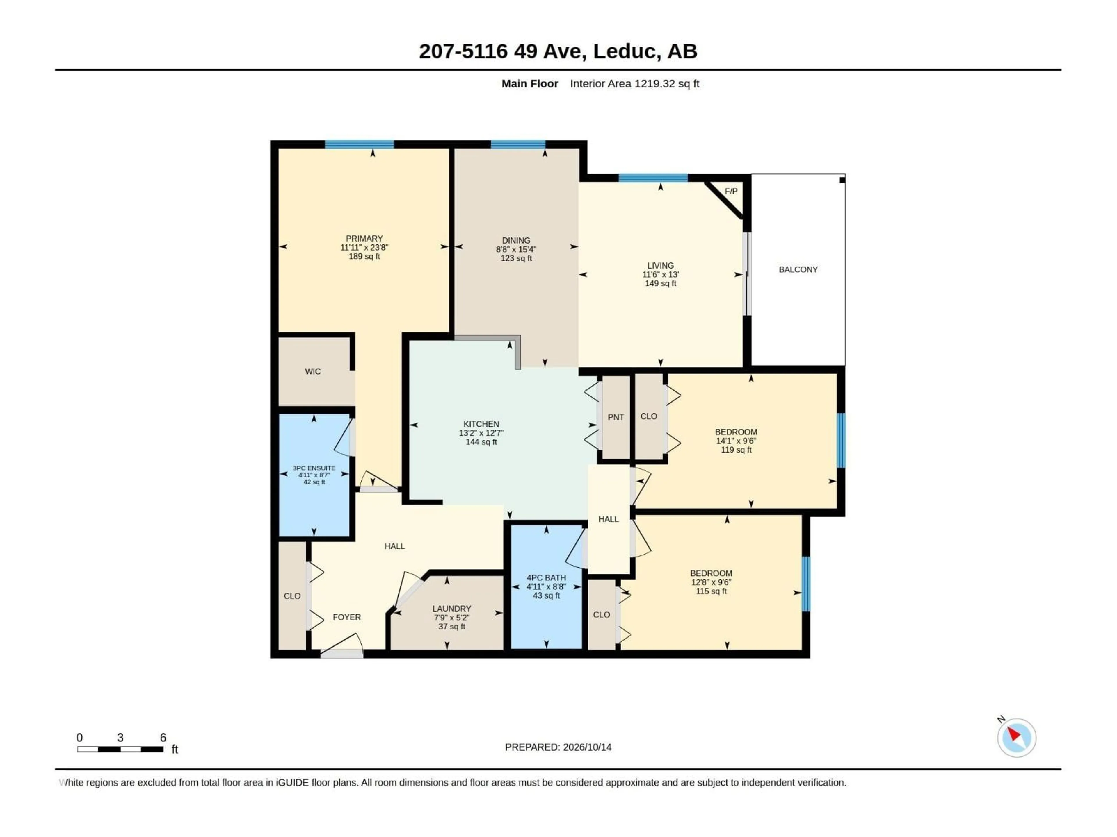 Floor plan for 207 - 5116 49 AV, Leduc Alberta T9E8K1