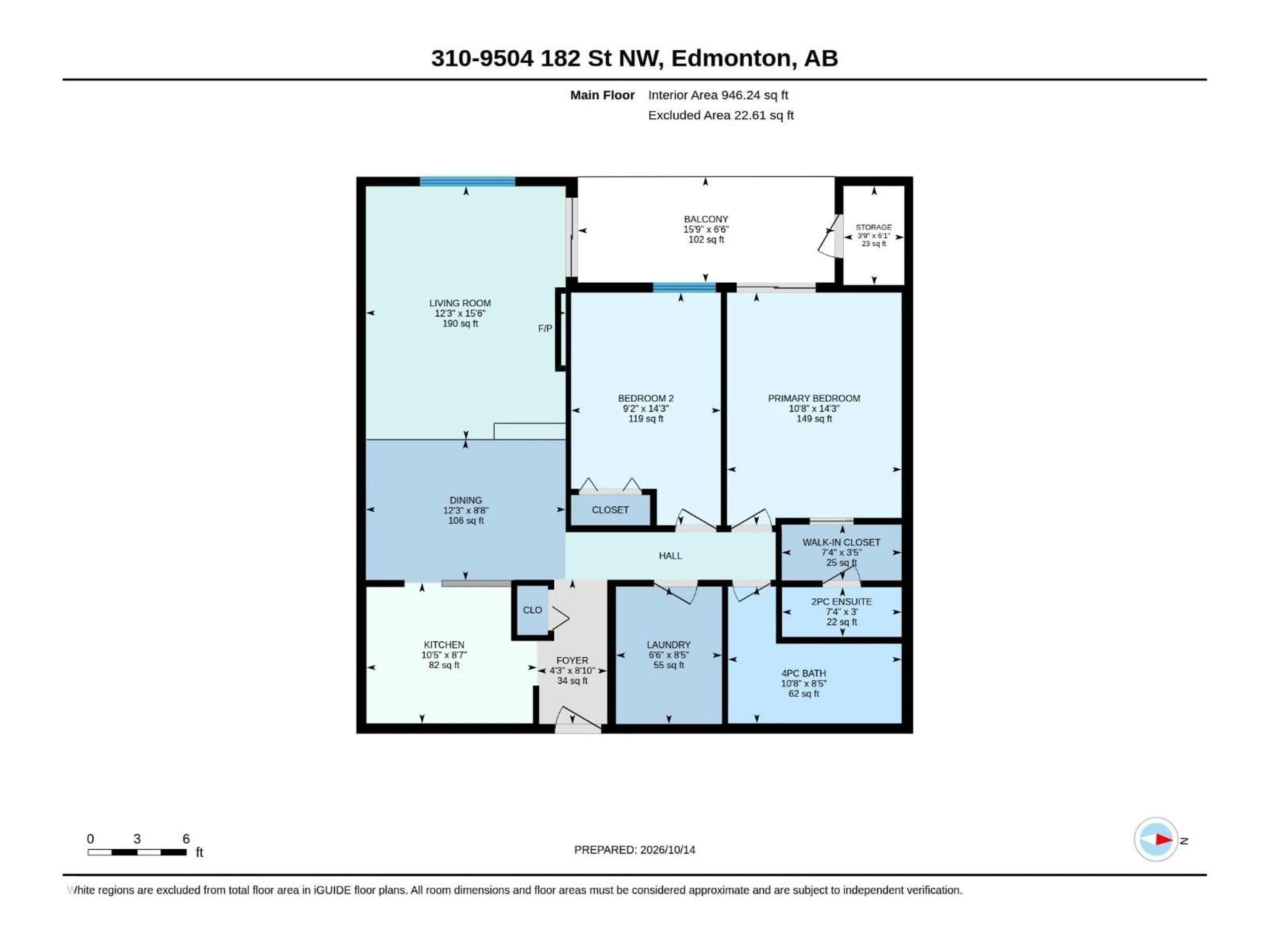 Floor plan for #310 - 9504 182 ST, Edmonton Alberta T5T3A7