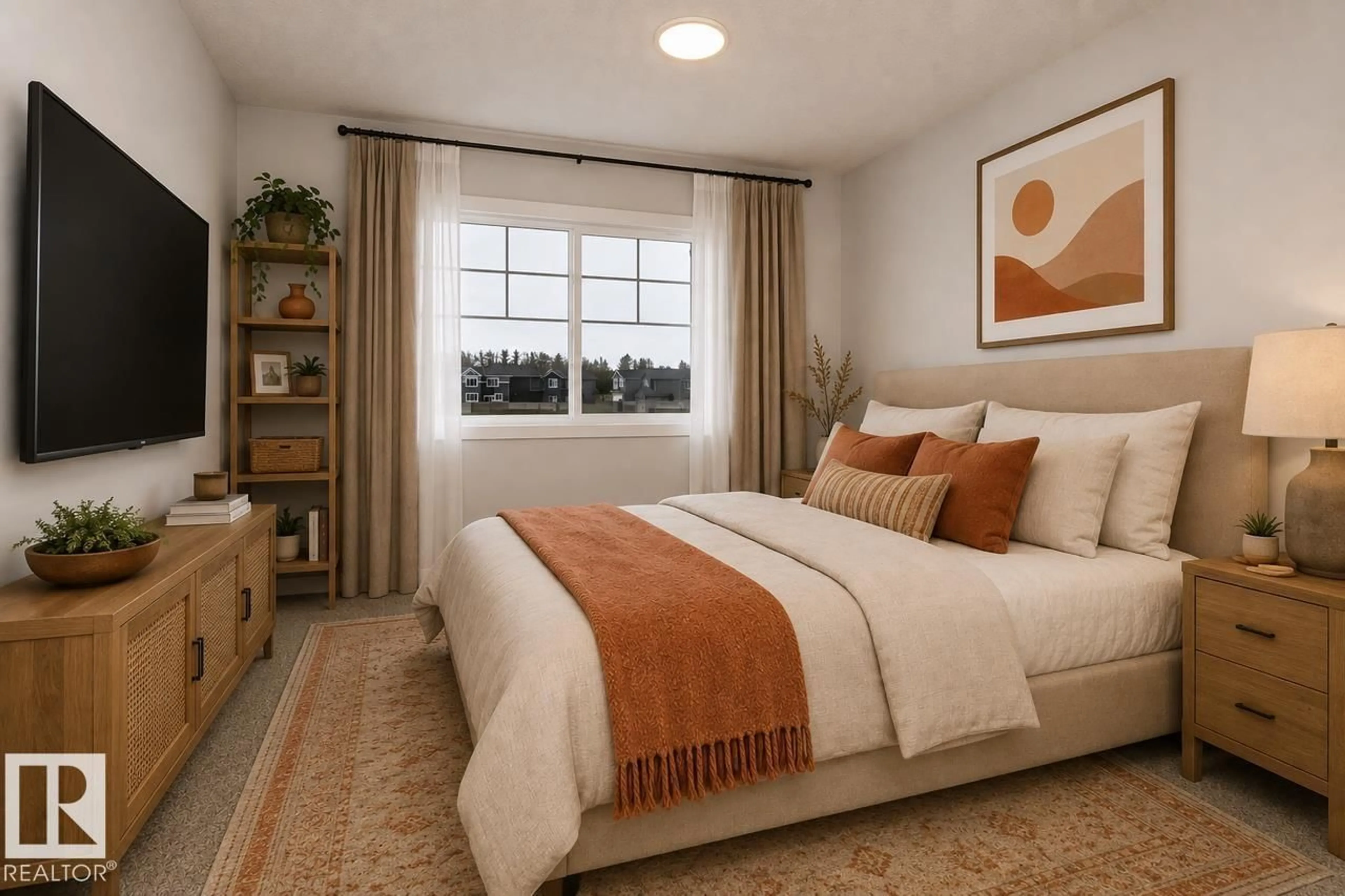 Bedroom with bed, carpet floor for 2097 EGRET DR, Edmonton Alberta T6M3R5