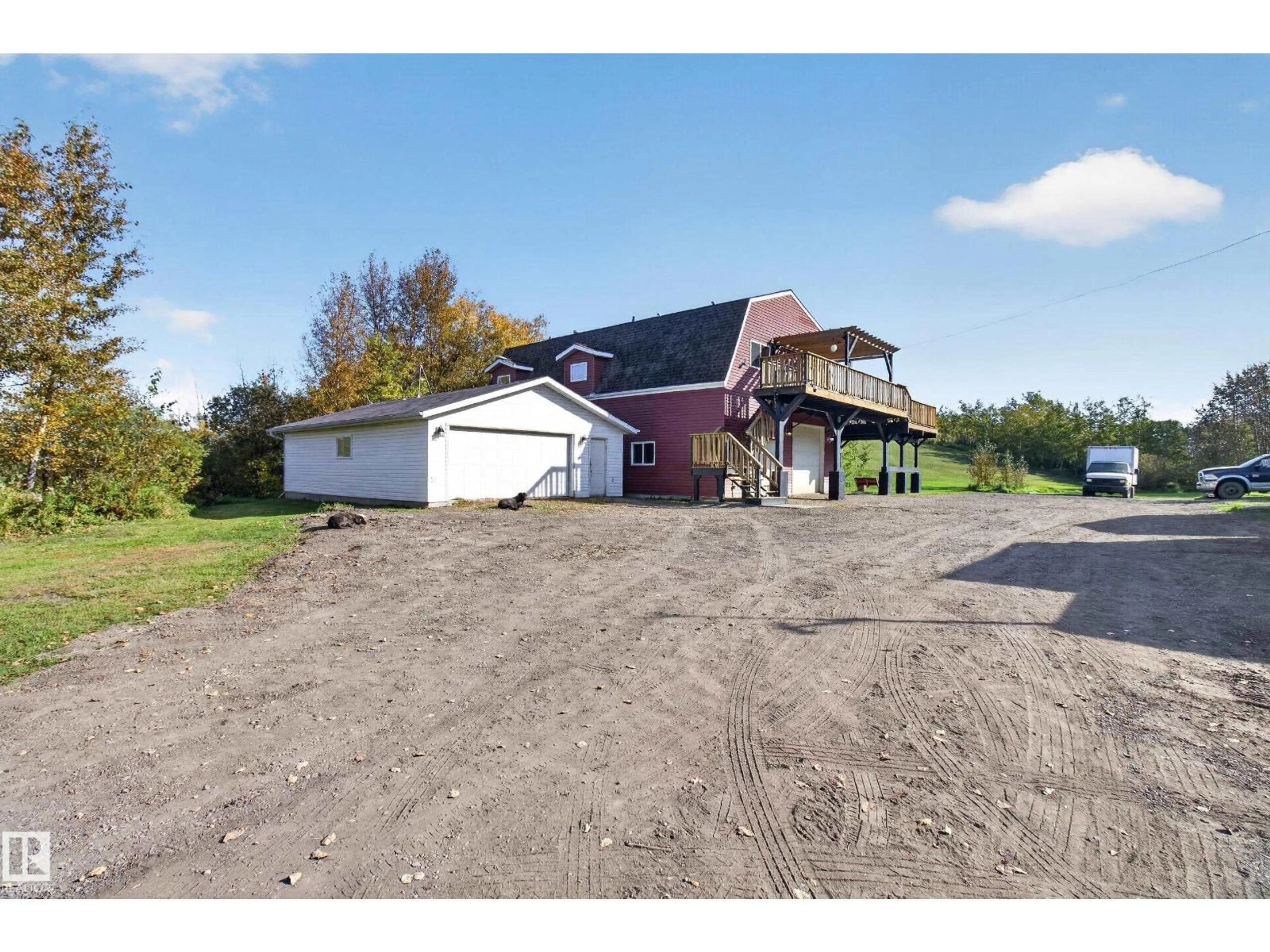 A pic from outside/outdoor area/front of a property/back of a property/a pic from drone, building for 48137 RGE RD 232, Rural Leduc County Alberta T0C1Z0