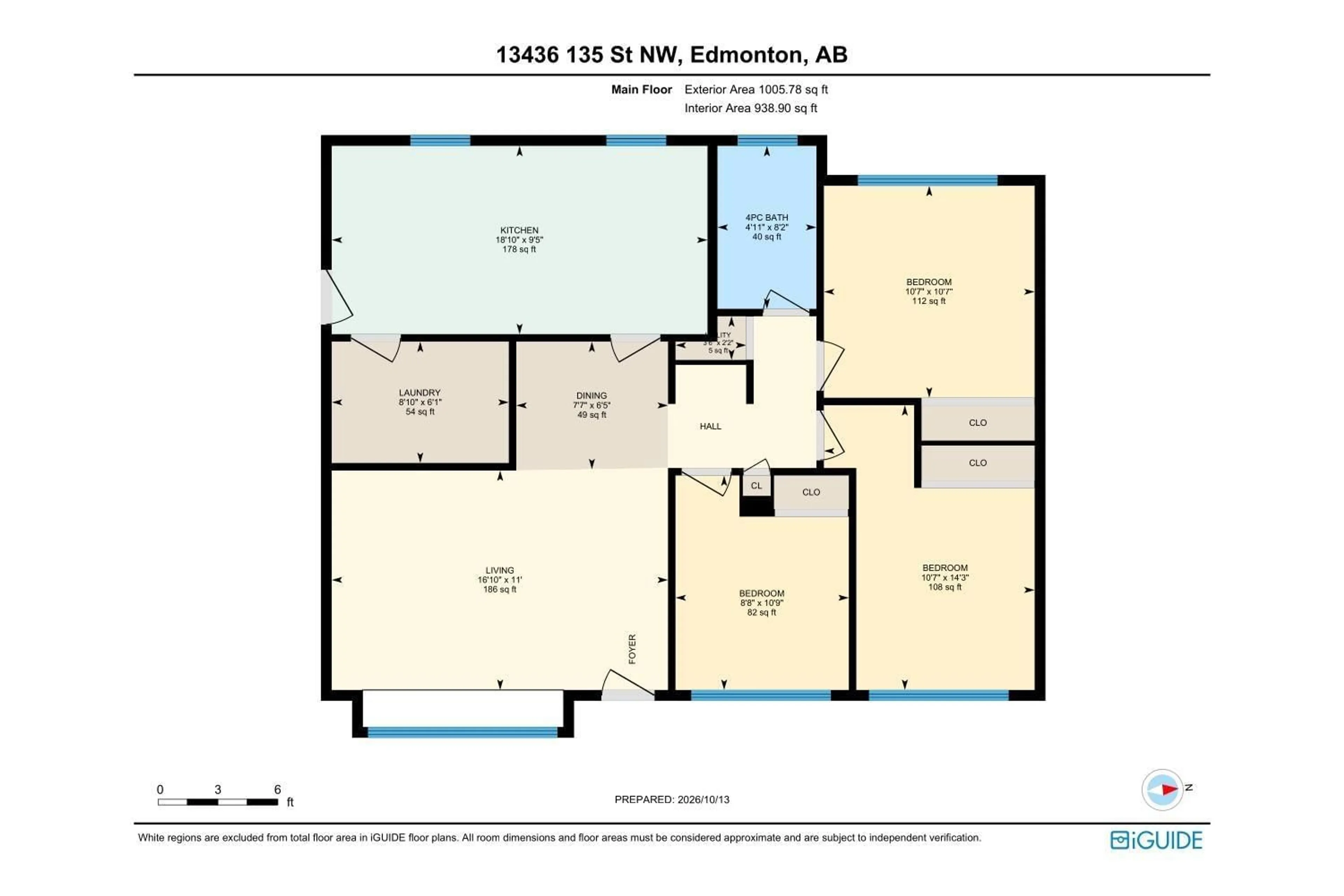 Floor plan for 13436 135 ST, Edmonton Alberta T5L1Y9