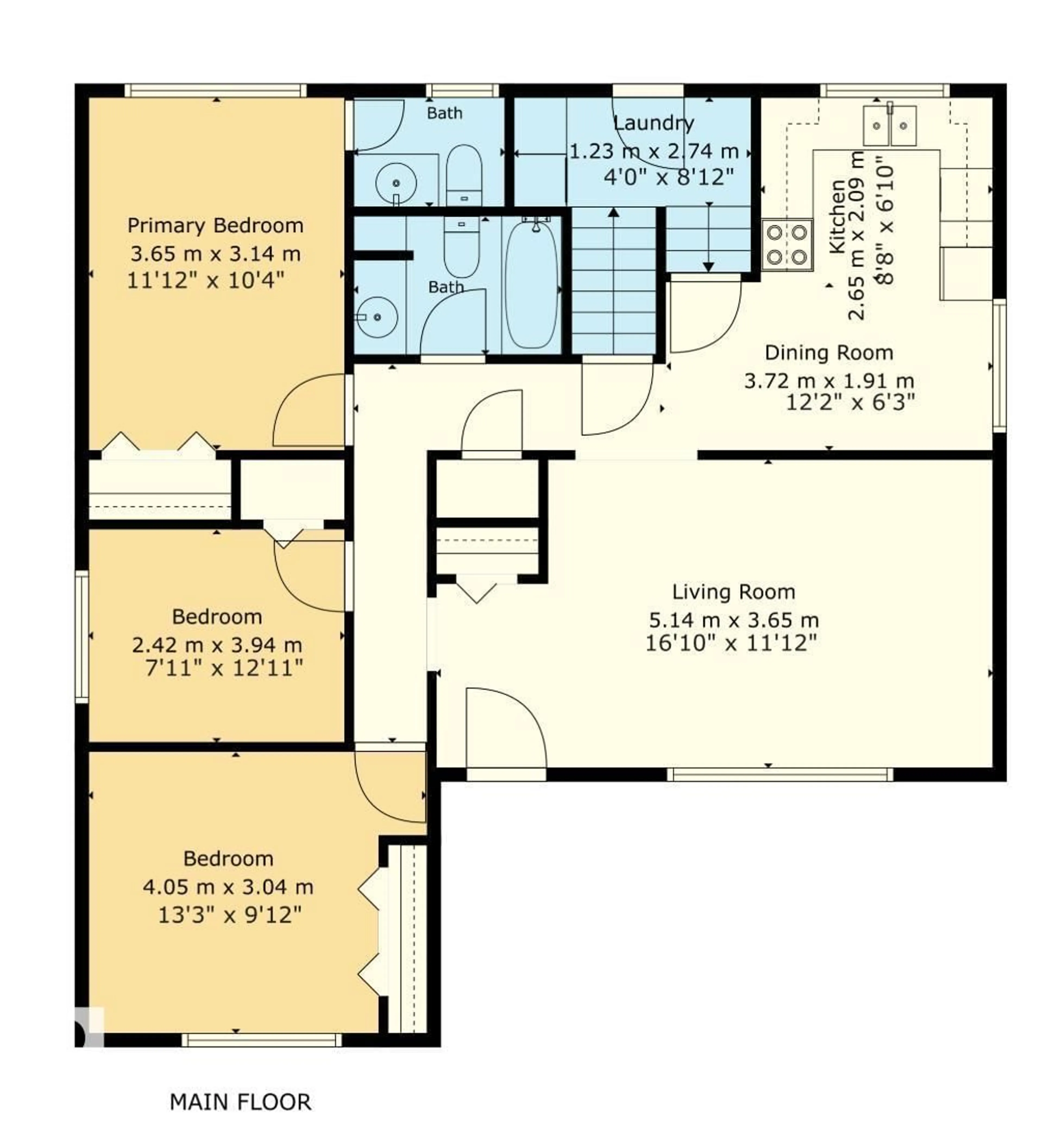 Floor plan for 8612 30 AV NW, Edmonton Alberta T6K2X7