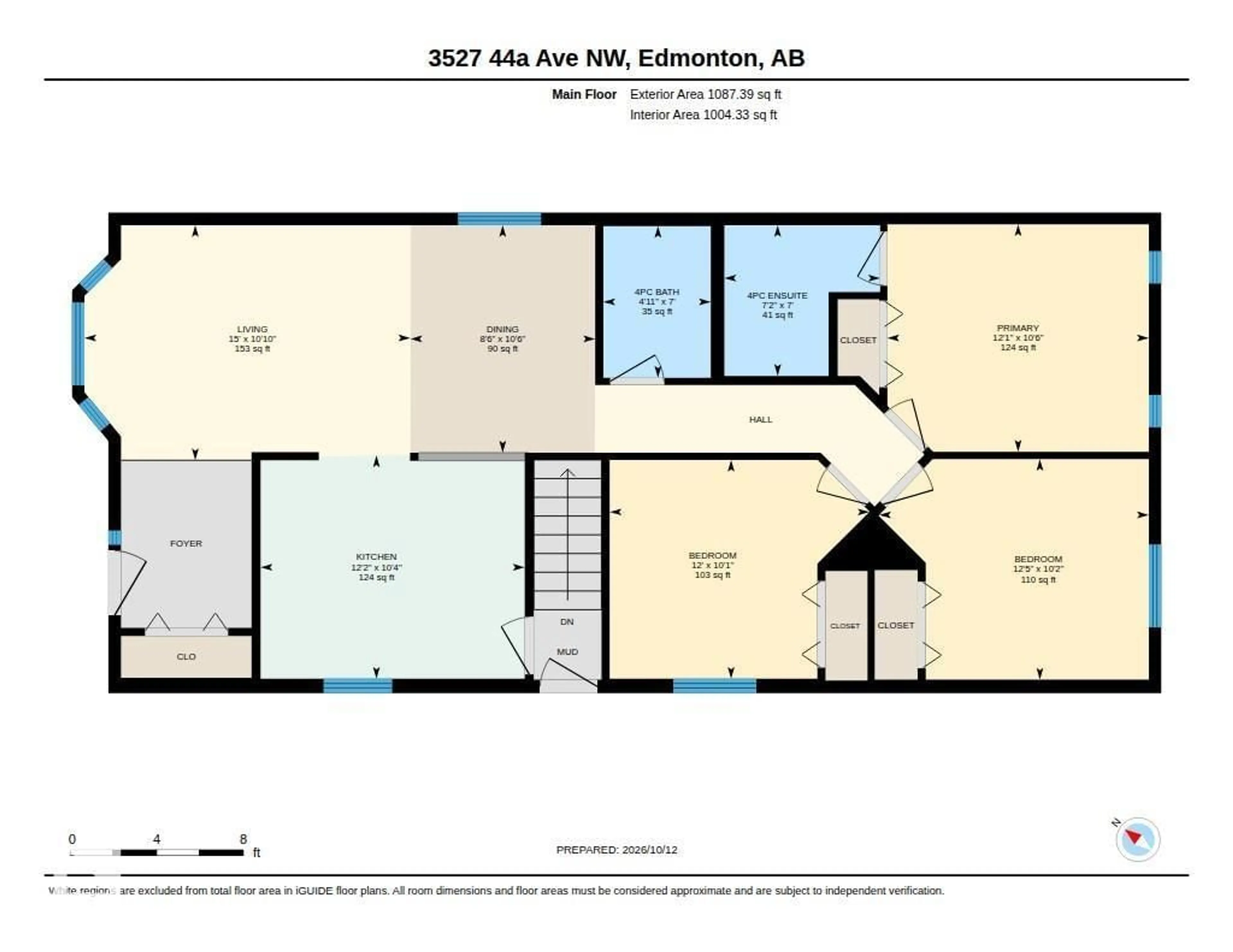 Floor plan for 3527 44A AV NW, Edmonton Alberta T6L6K6
