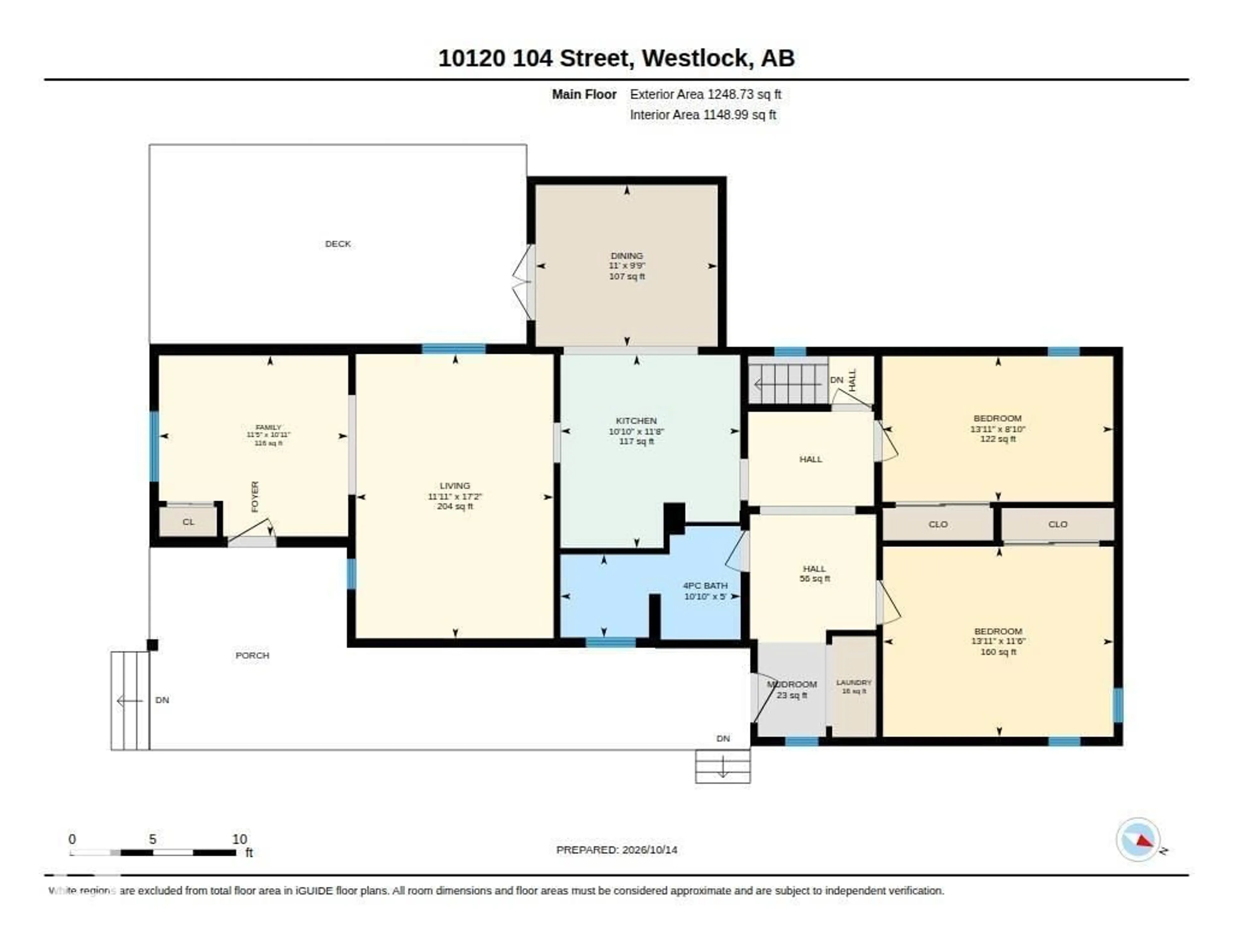 Floor plan for 10120 104 ST, Westlock Alberta T7P1V5