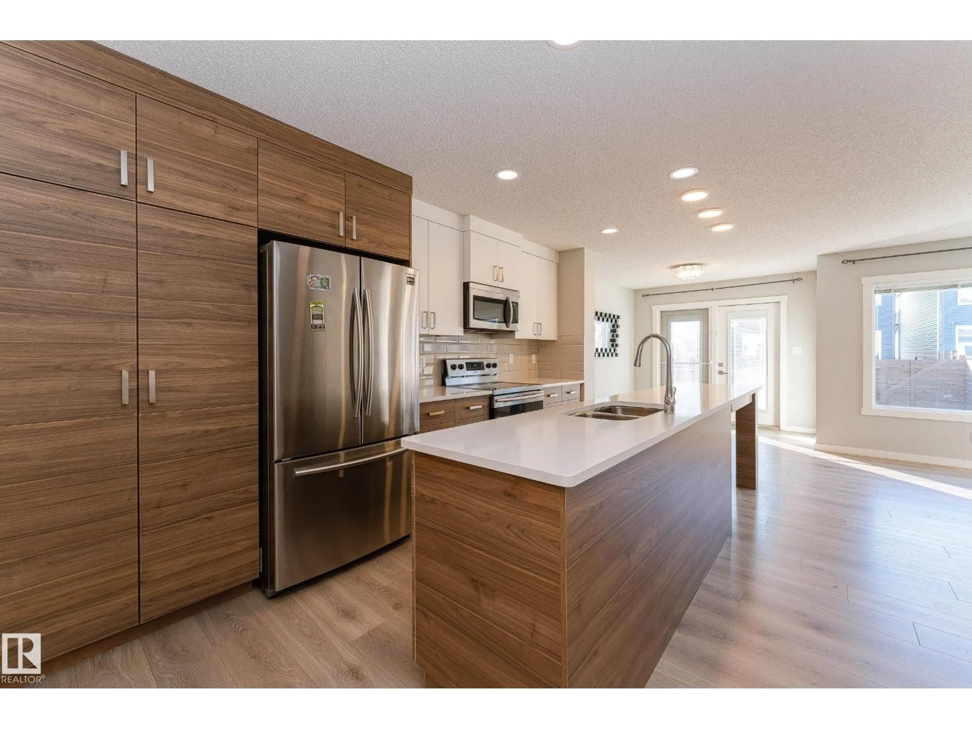 Open concept kitchen, wood/laminate floor for 2850 KOSHAL CRESCENT, Edmonton Alberta T6W3J8
