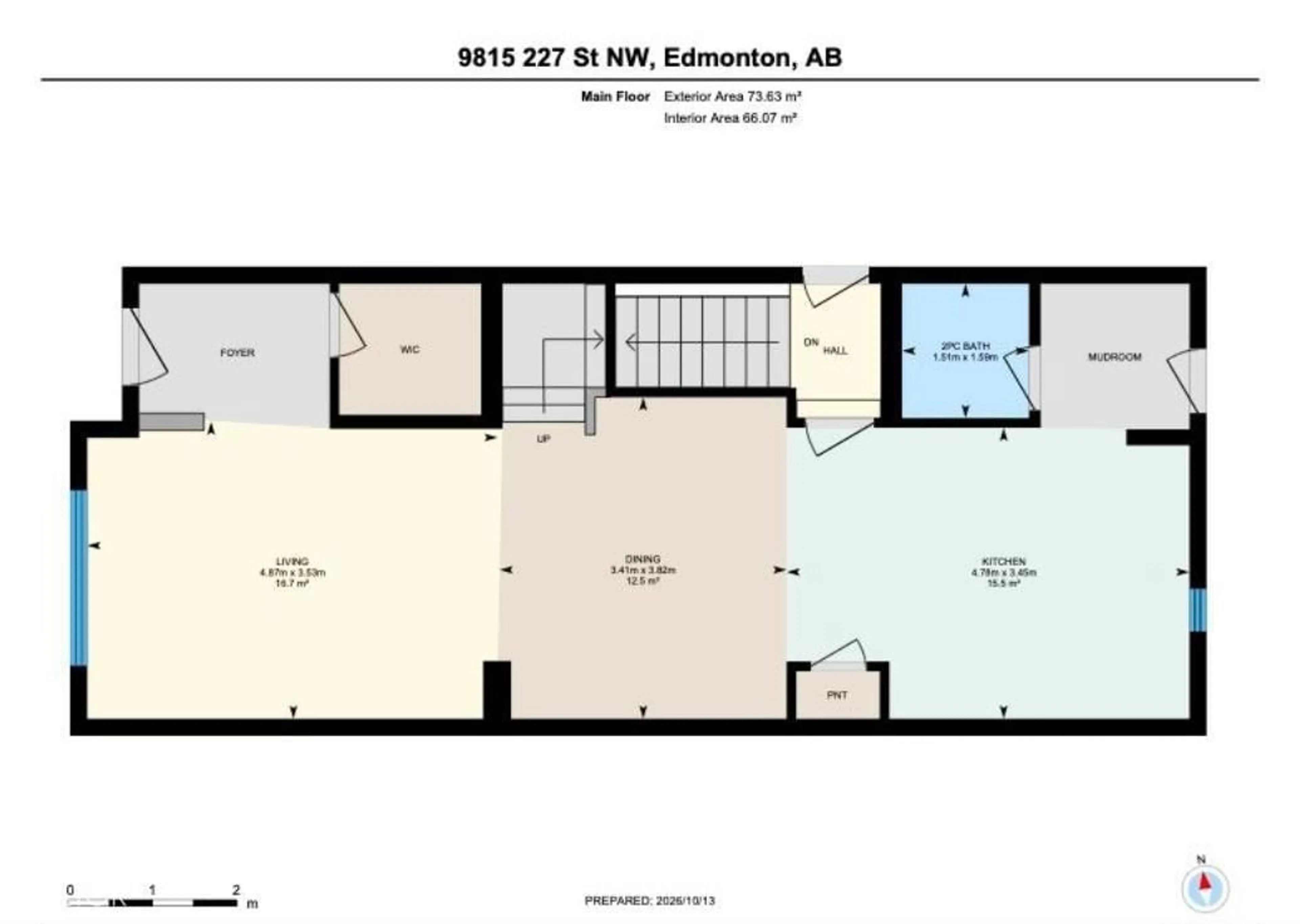 Floor plan for 9815 227 ST, Edmonton Alberta T5T7T9