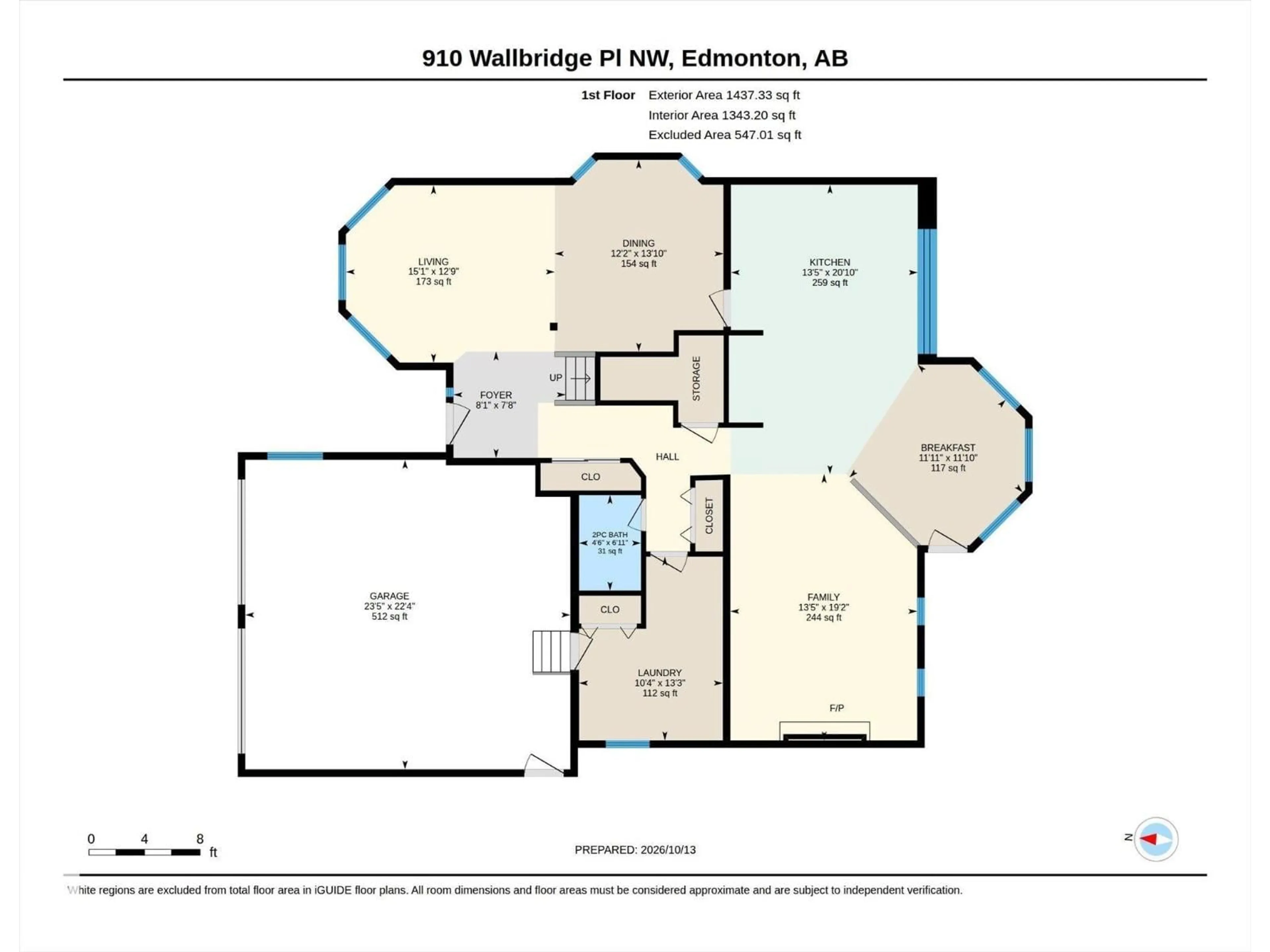 Floor plan for 910 WALLBRIDGE PL, Edmonton Alberta T6M2L7