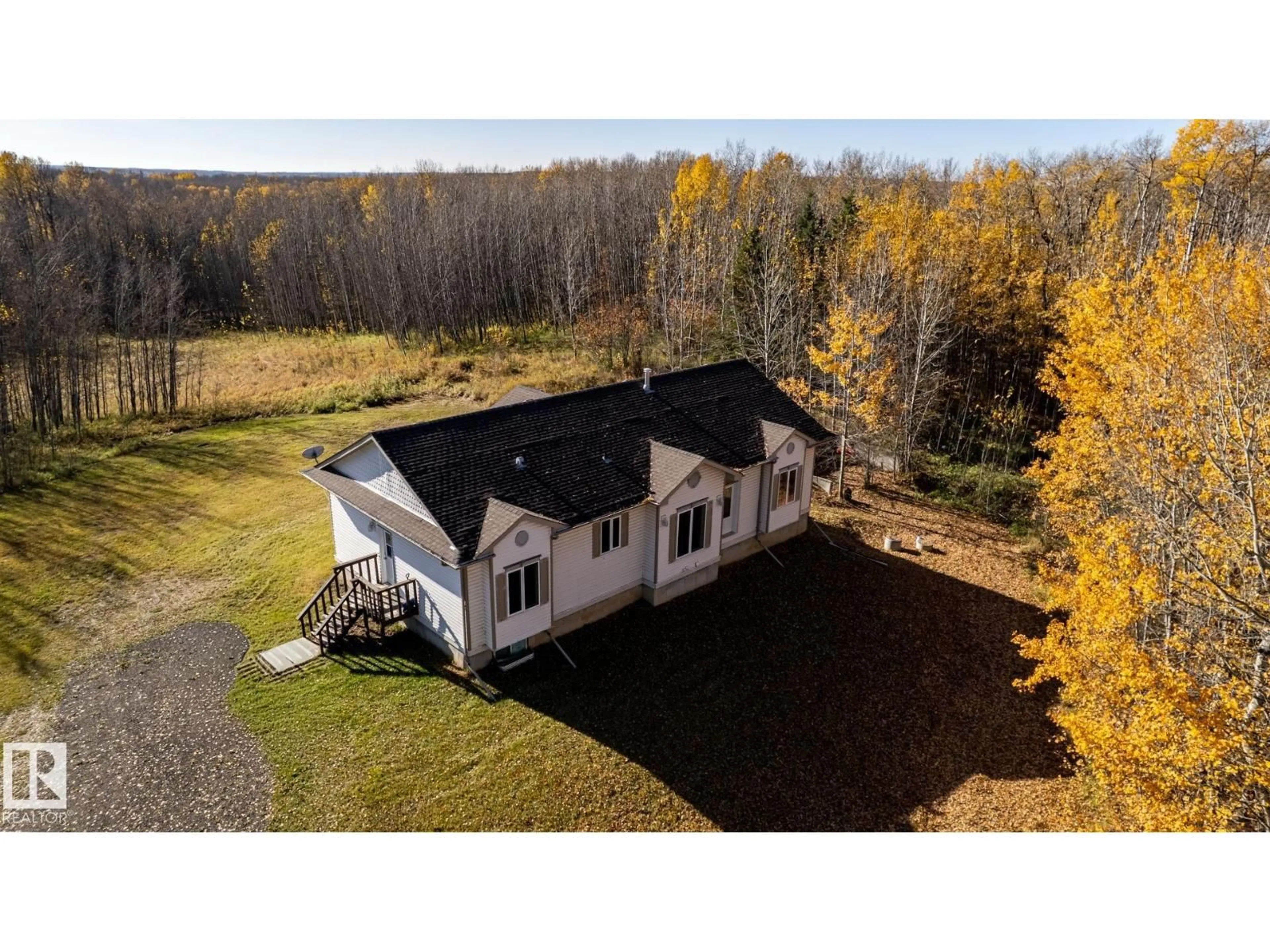 A pic from outside/outdoor area/front of a property/back of a property/a pic from drone, building for #8 - 55220 RANGE ROAD 13, Rural Lac Ste. Anne County Alberta T0E1V0