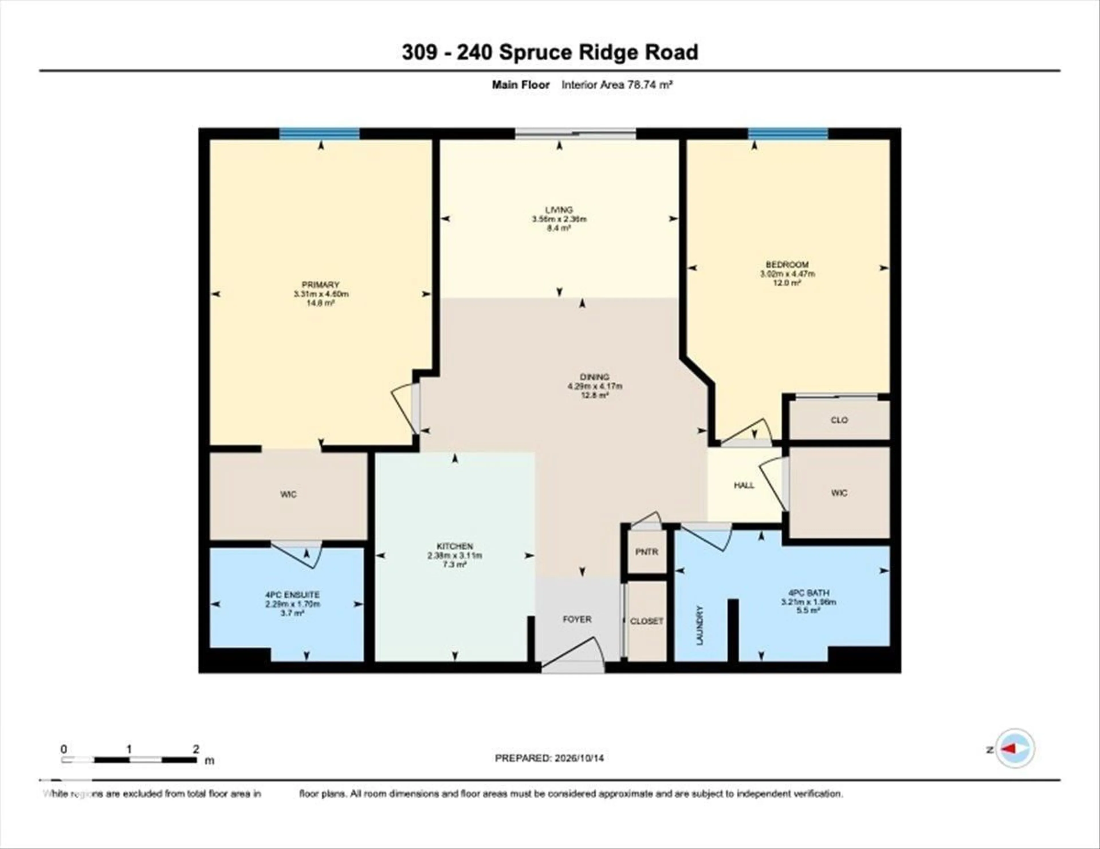 Floor plan for #309 - 240 SPRUCE RIDGE RD, Spruce Grove Alberta T7X1J7