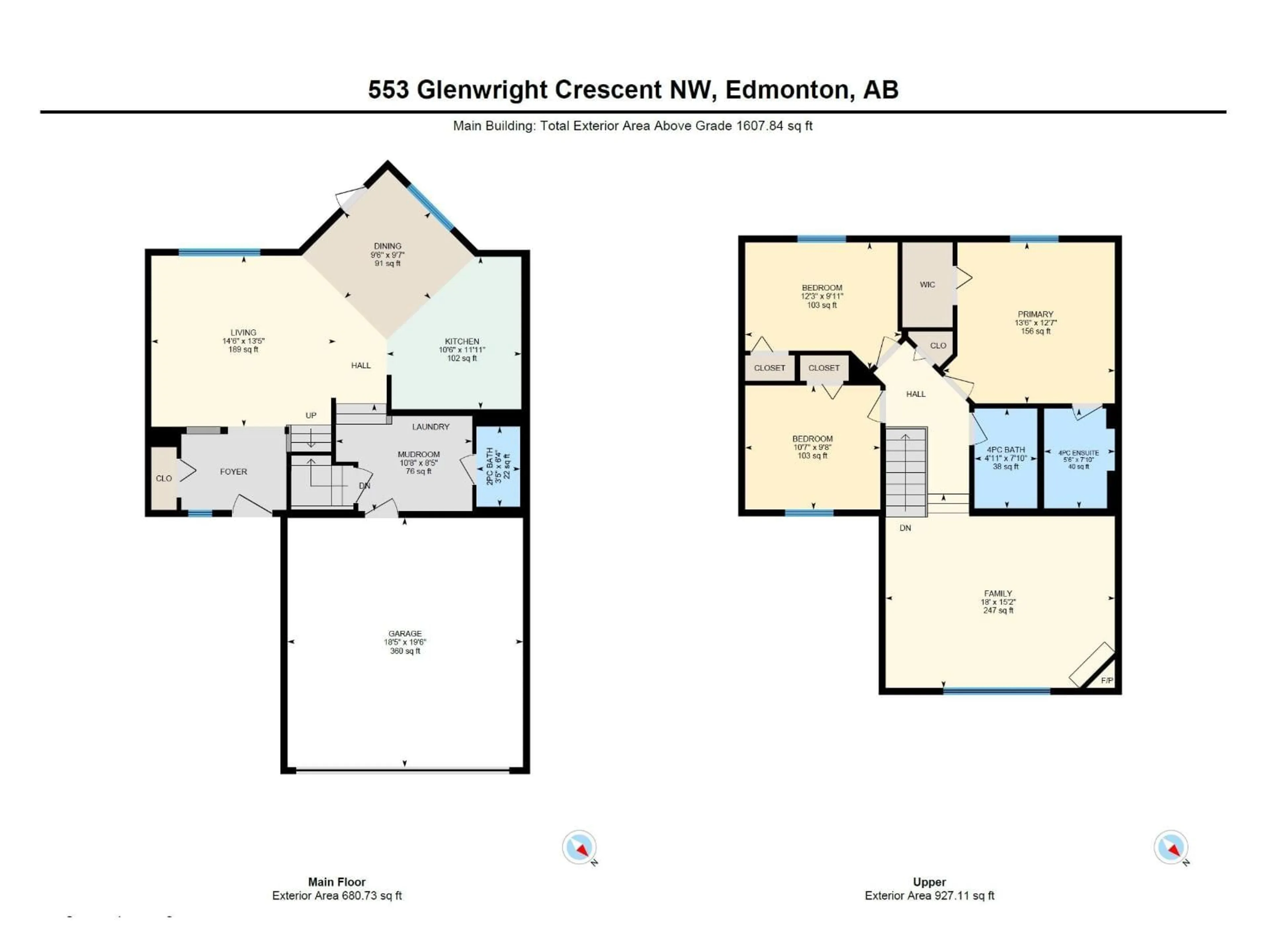 Floor plan for 553 GLENWRIGHT CR, Edmonton Alberta T5T6K8
