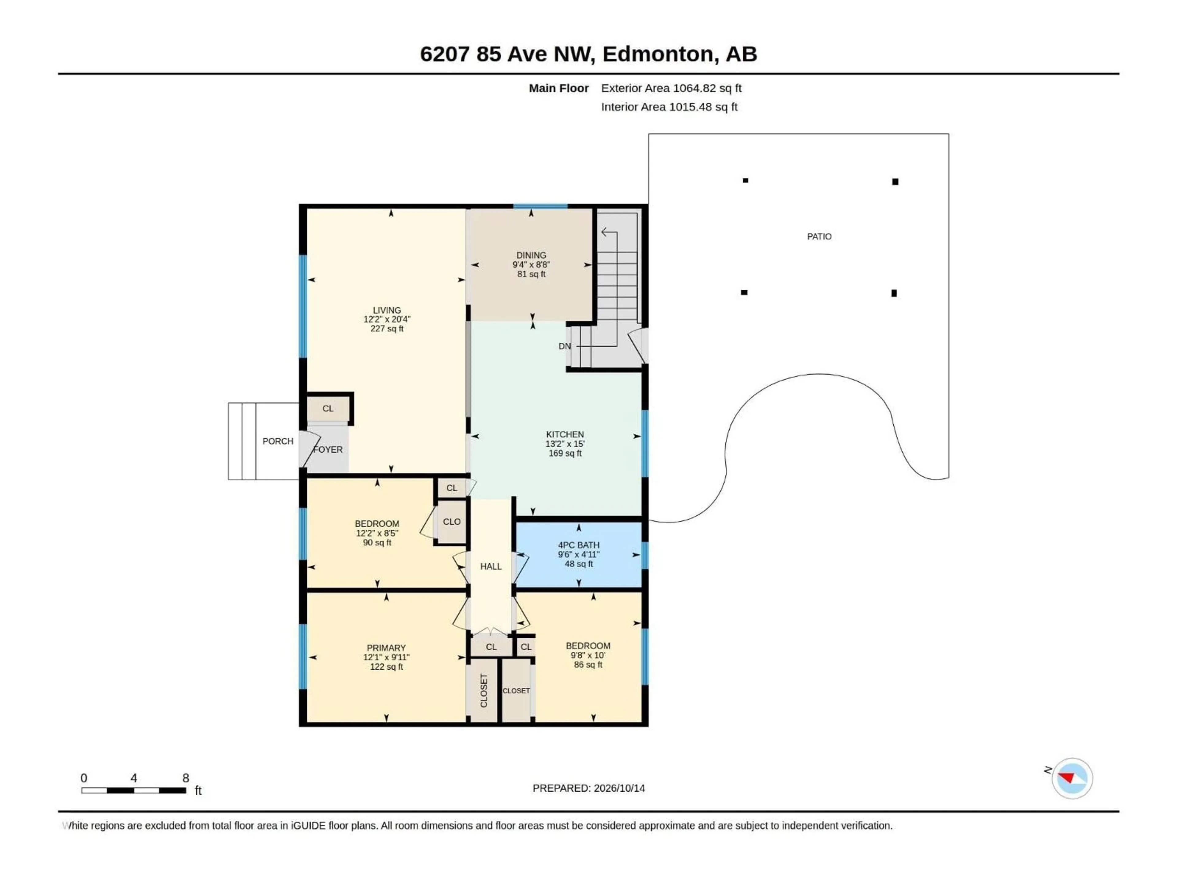 Floor plan for NW - 6207 85 AV, Edmonton Alberta T6B0J4