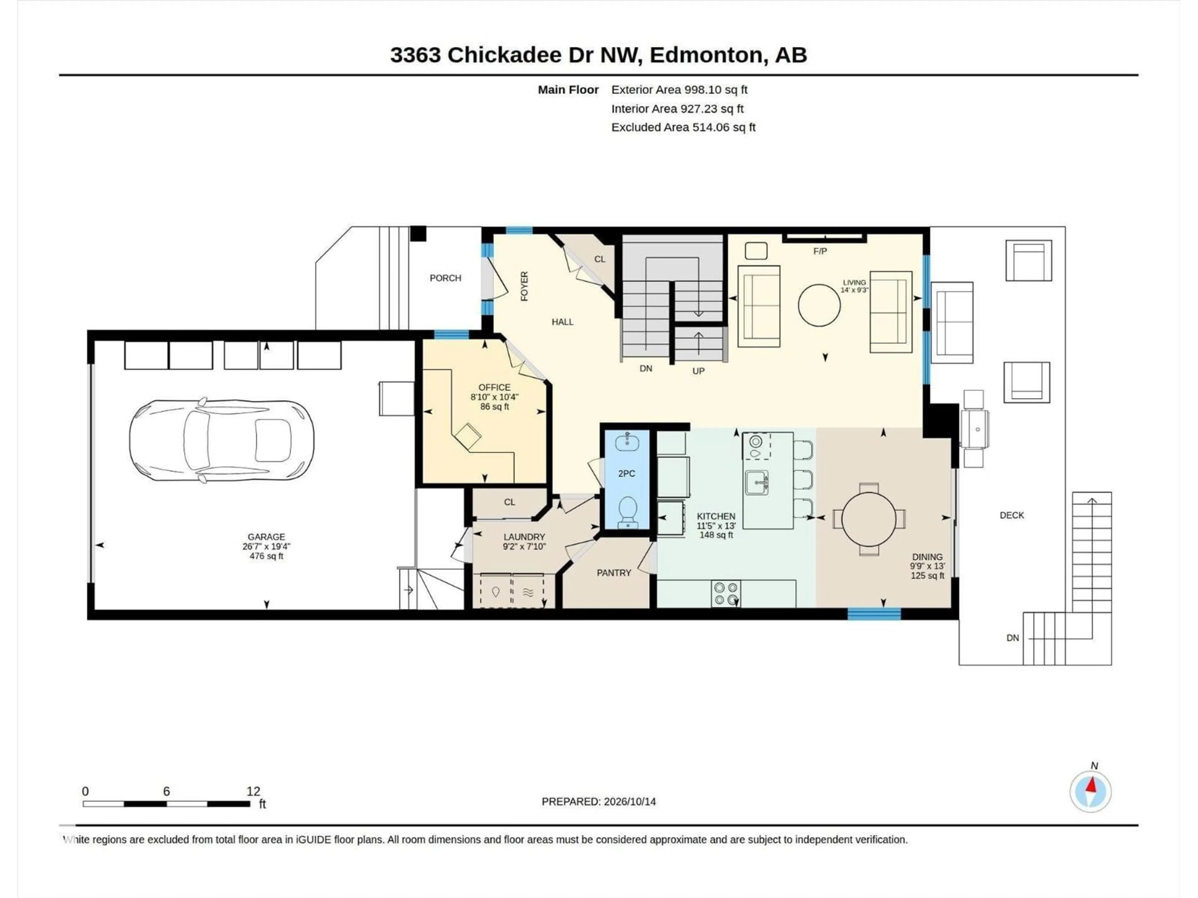 Floor plan for 3363 CHICKADEE DR, Edmonton Alberta T5Z2Y7
