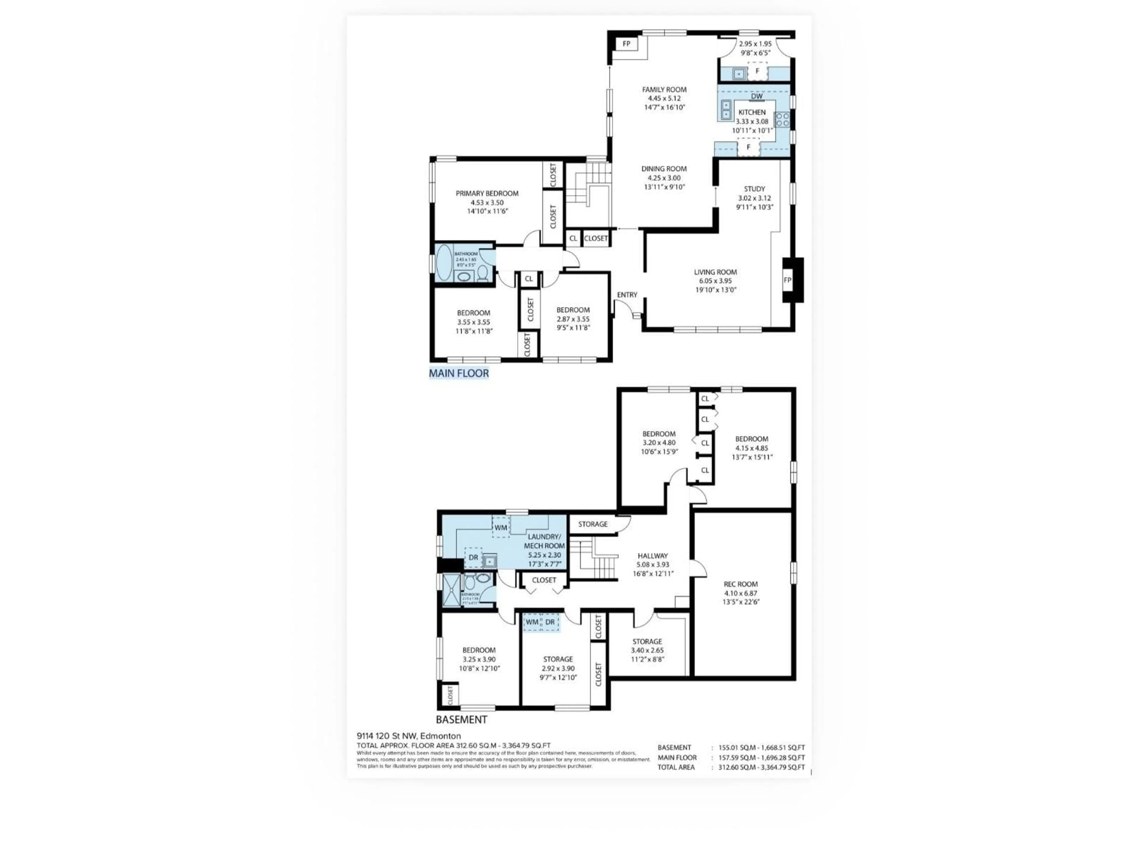 Floor plan for 9114 120 ST, Edmonton Alberta T6G1X7