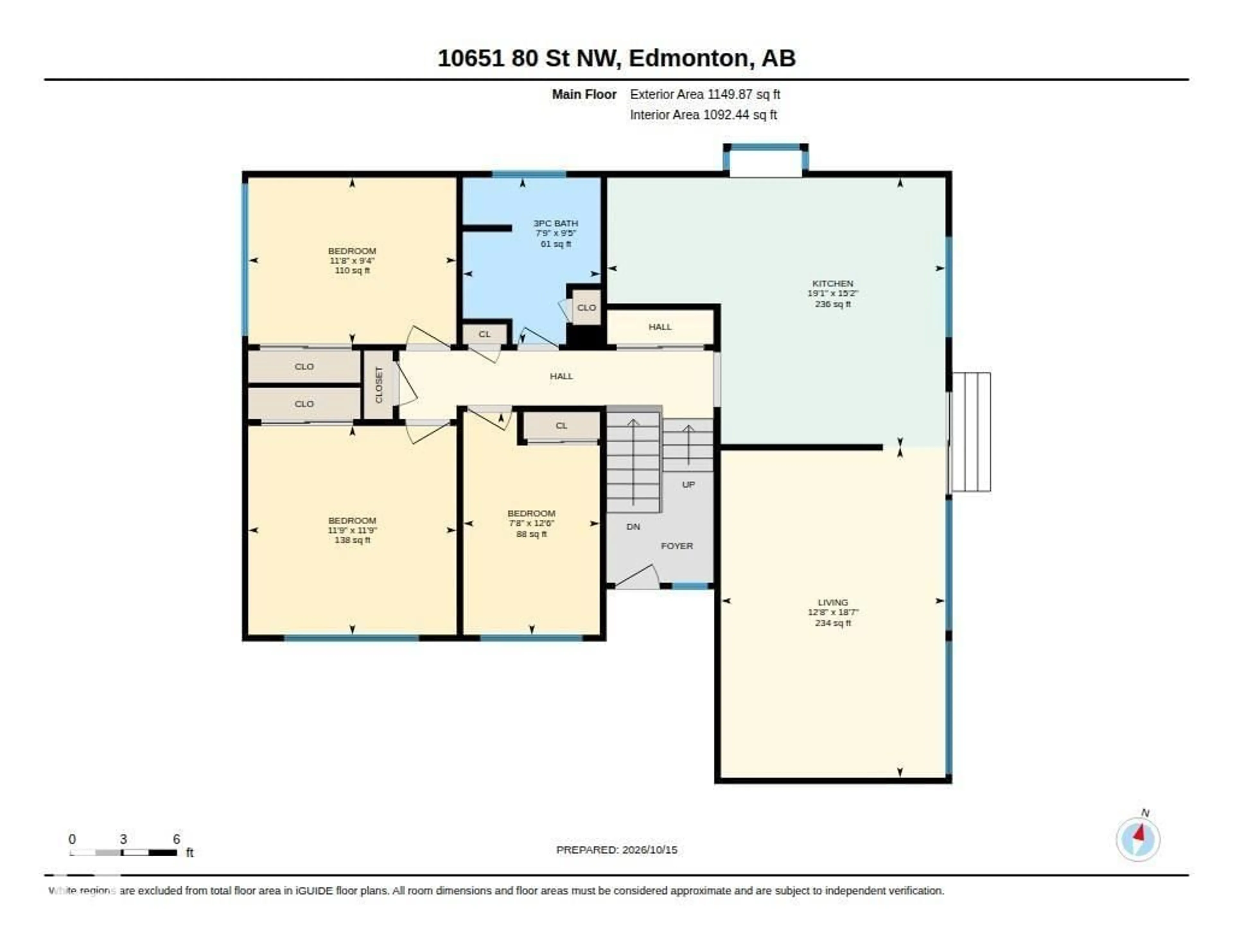 Floor plan for NW - 10651 80 ST, Edmonton Alberta T6A3J9