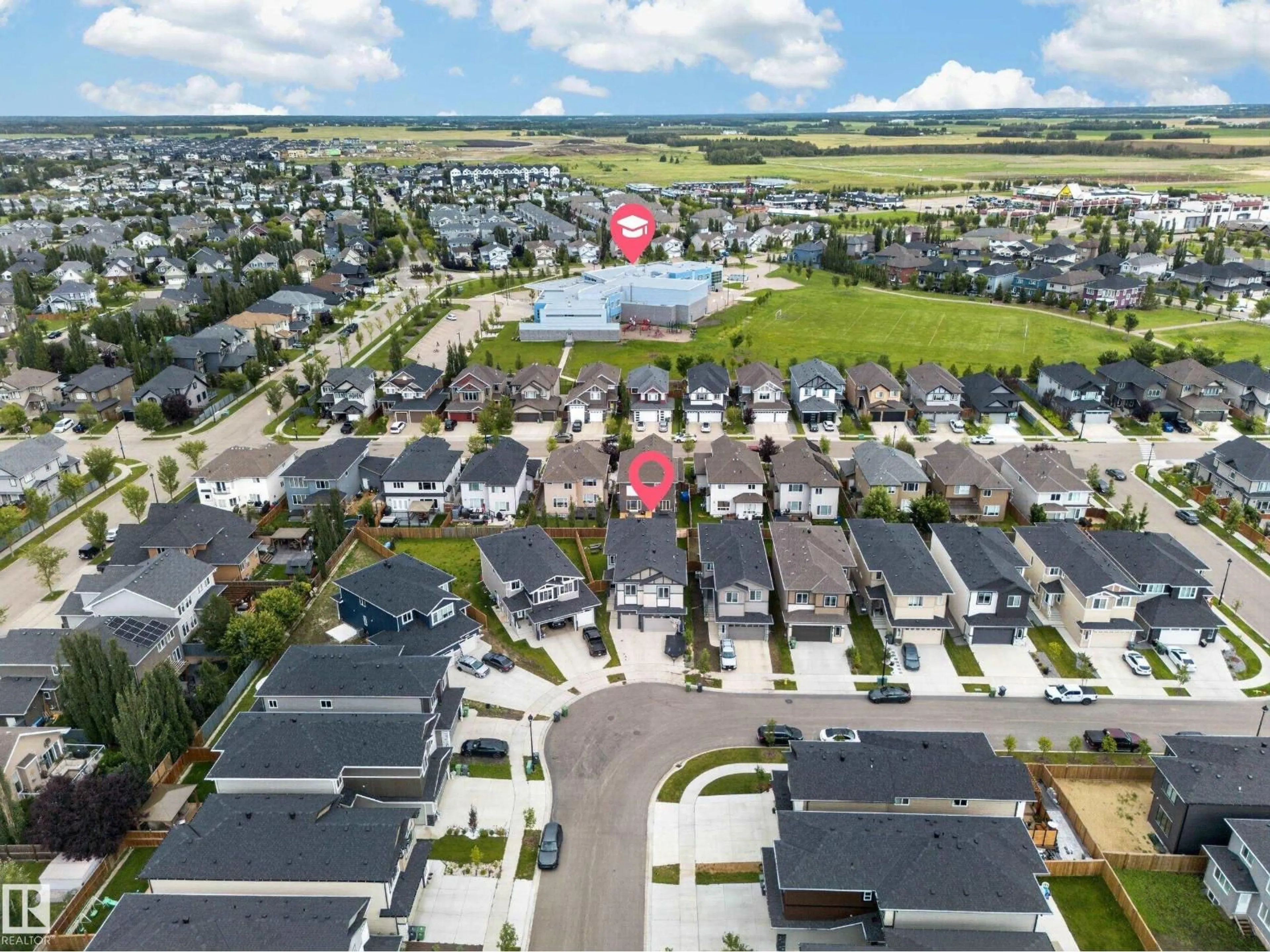 A pic from outside/outdoor area/front of a property/back of a property/a pic from drone, street for 3217 PELERIN CR, Beaumont Alberta T4X0E2