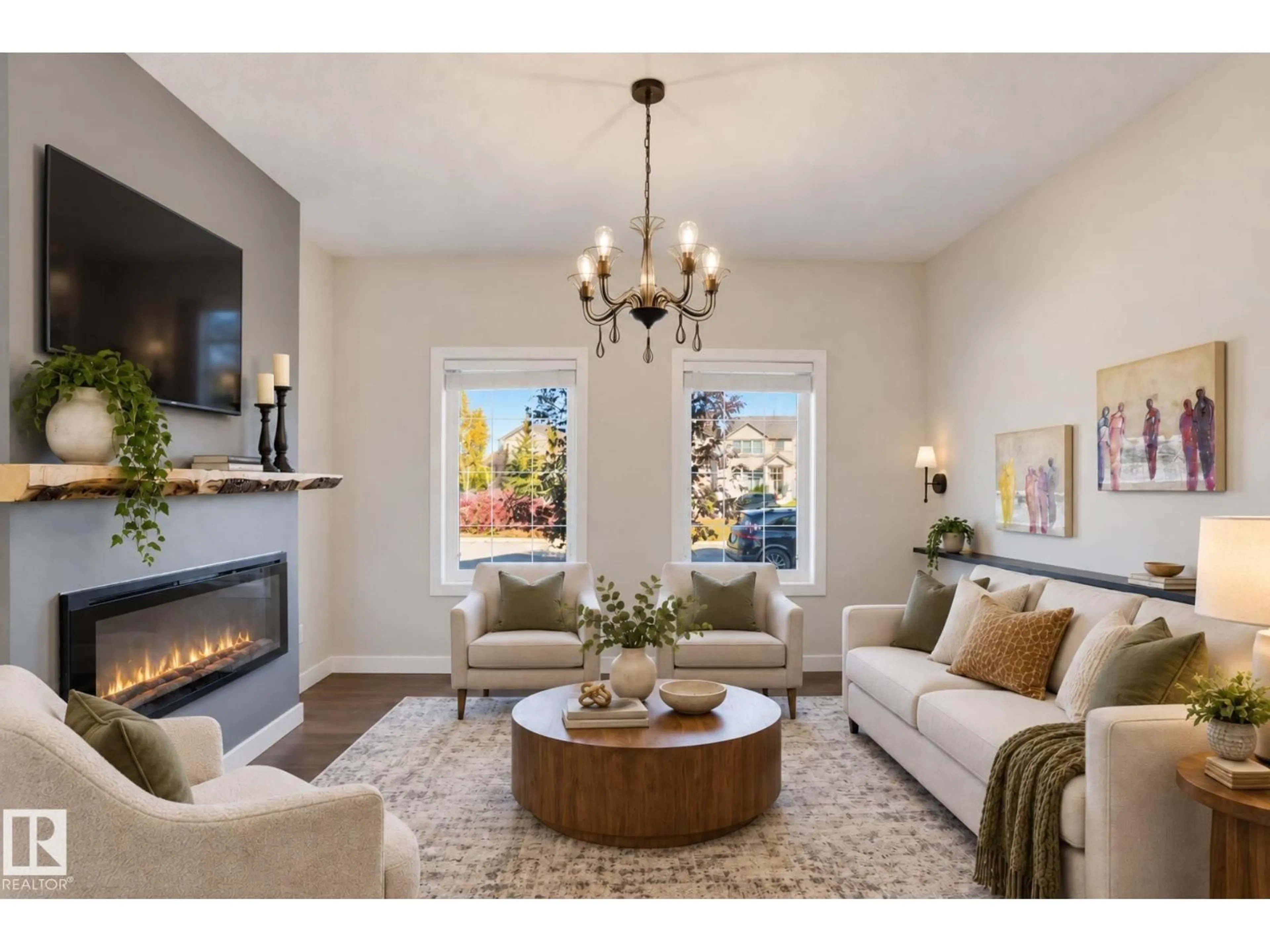 Living room with furniture, unknown for 6117 176A AV, Edmonton Alberta T5Y3N9