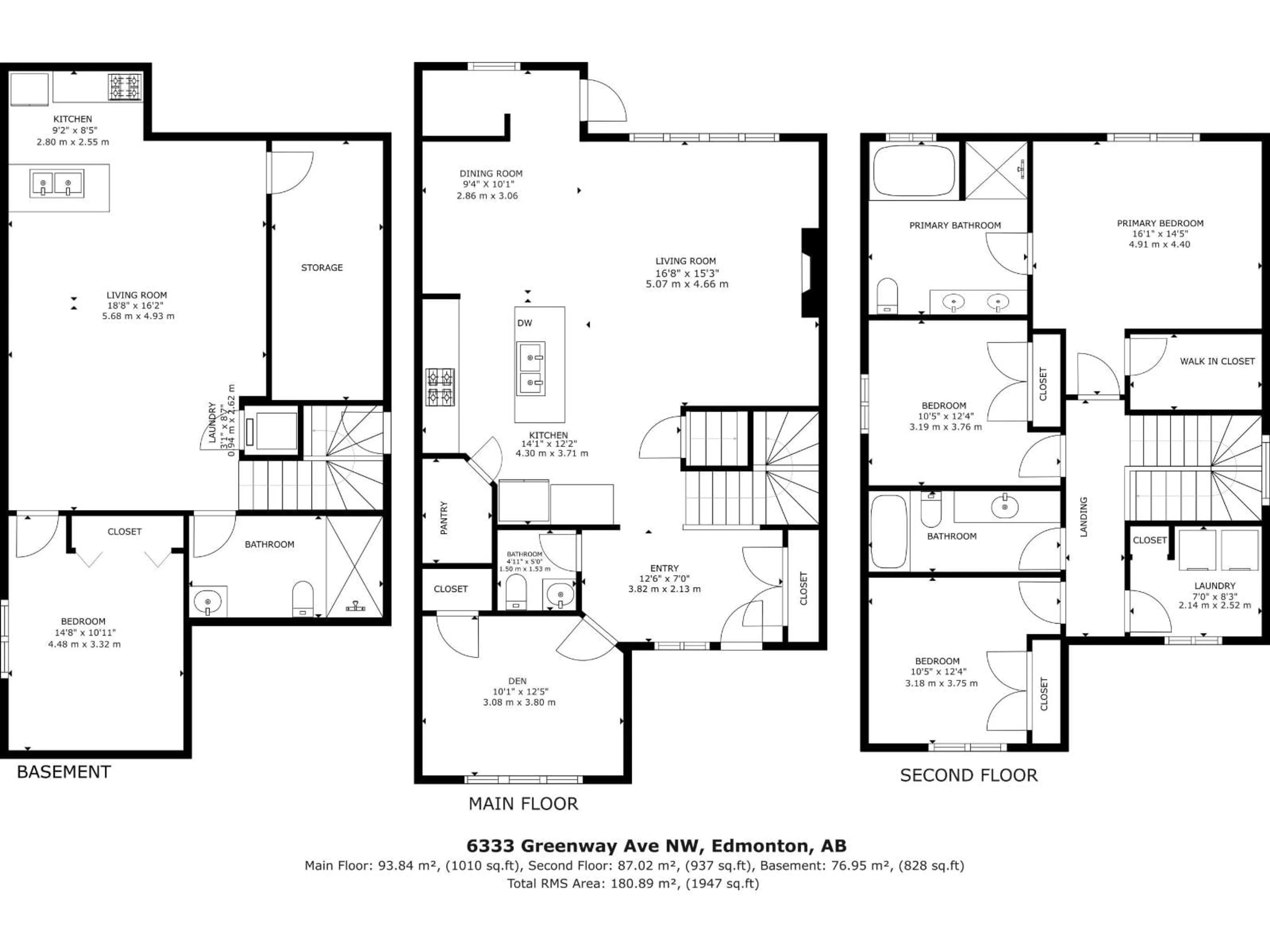 Floor plan for 6333 GREENAWAY AV, Edmonton Alberta T5E6Y6