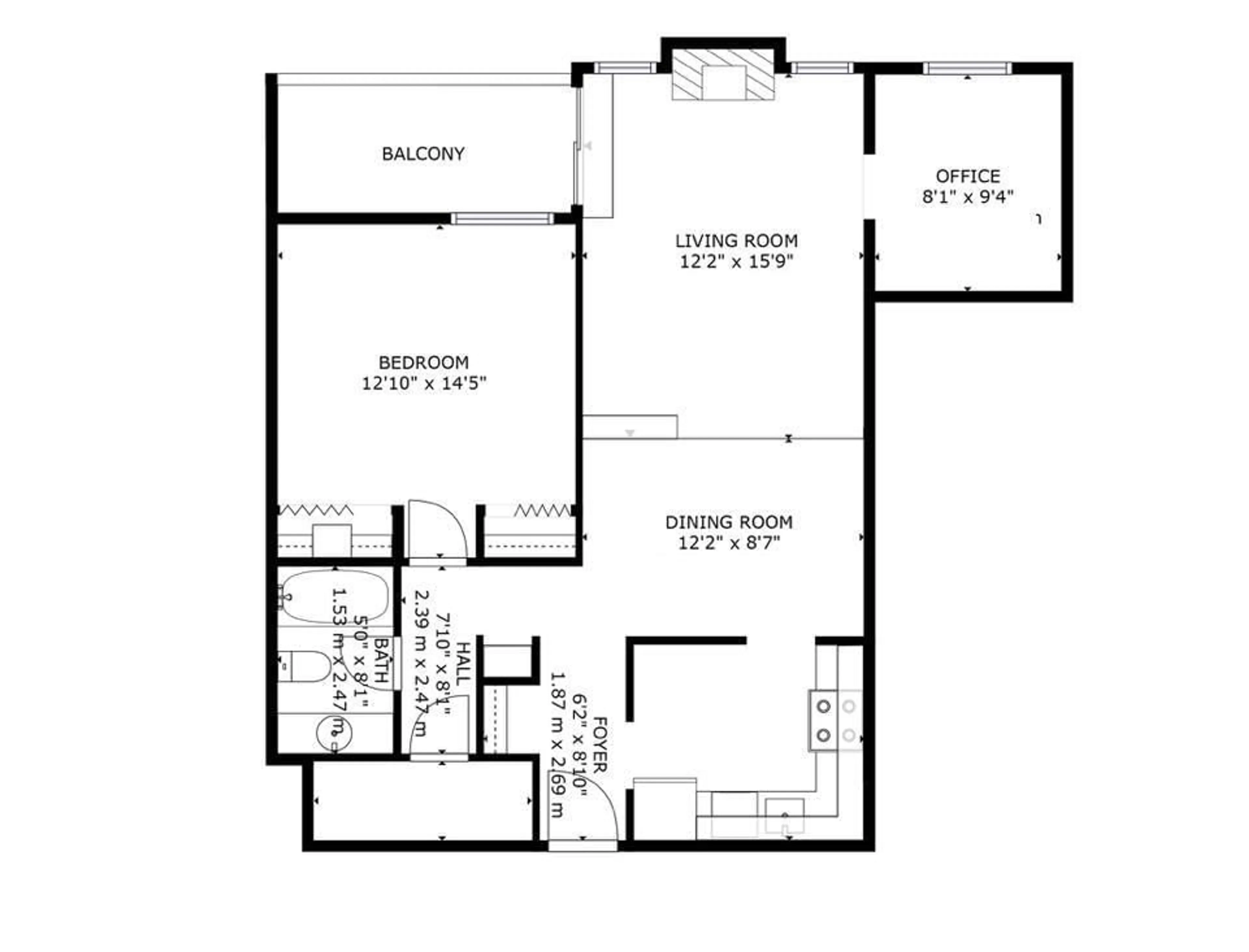 Floor plan for 408 - 17820 98 AV, Edmonton Alberta T5T3H5