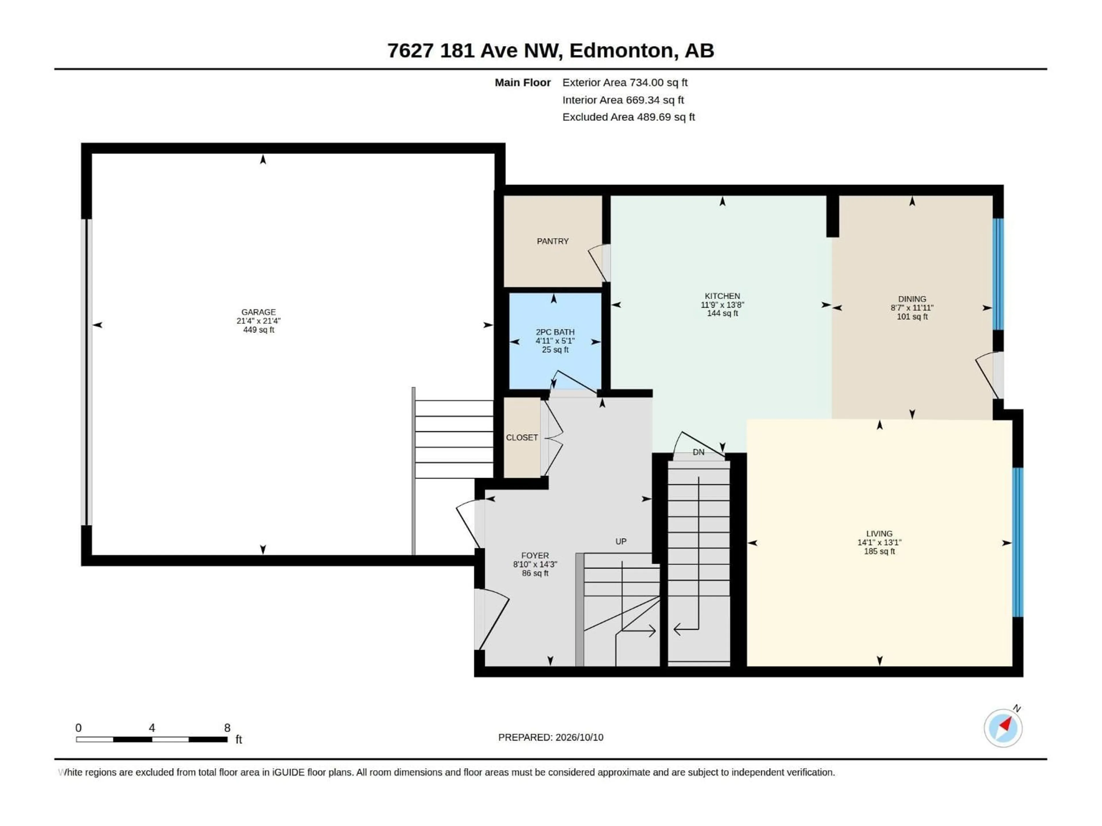 Floor plan for NW - 7627 181 AV, Edmonton Alberta T5Z0L9