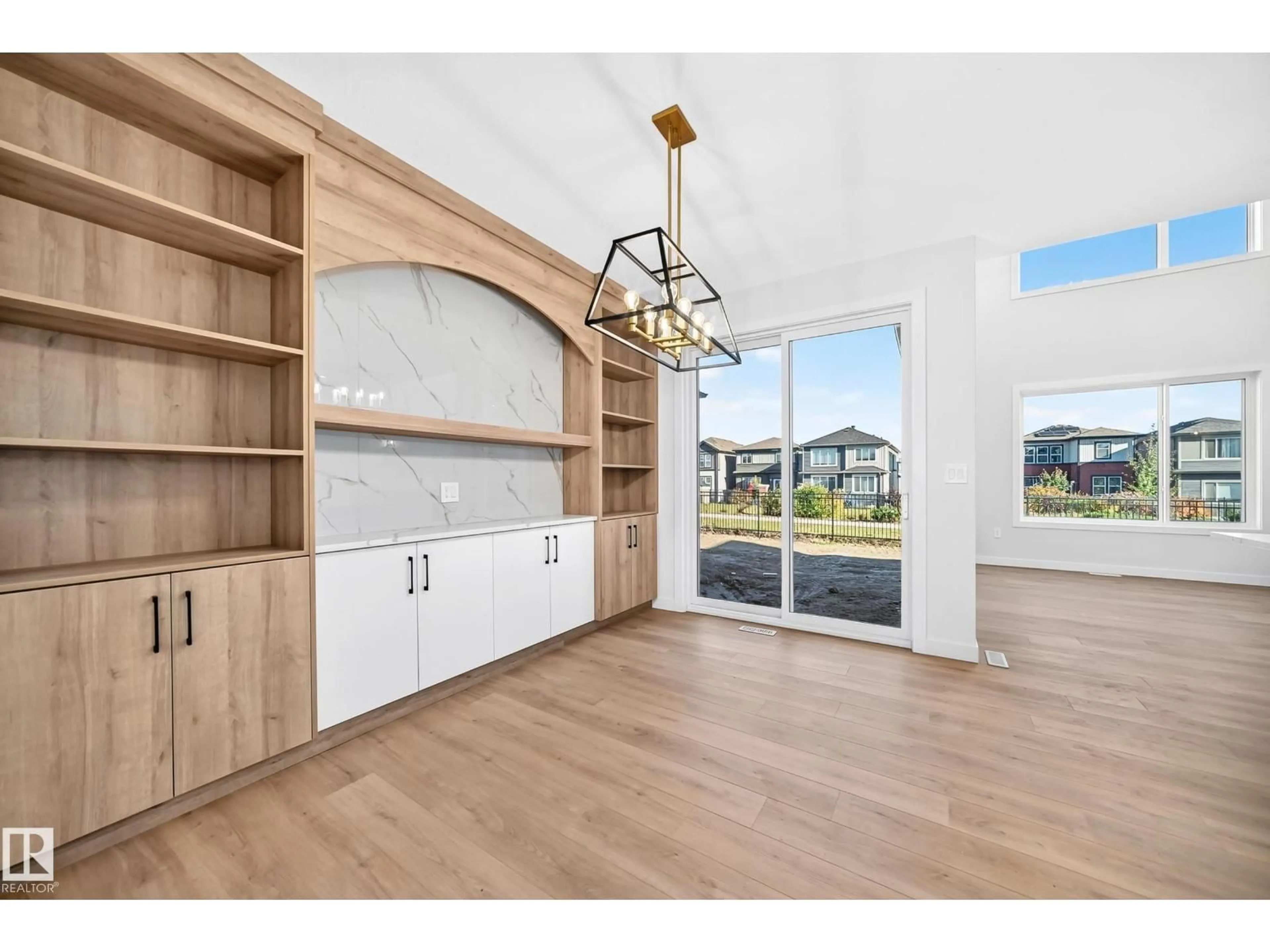 Open concept kitchen, wood/laminate floor for NW - 8603 224 ST, Edmonton Alberta T5T8A1