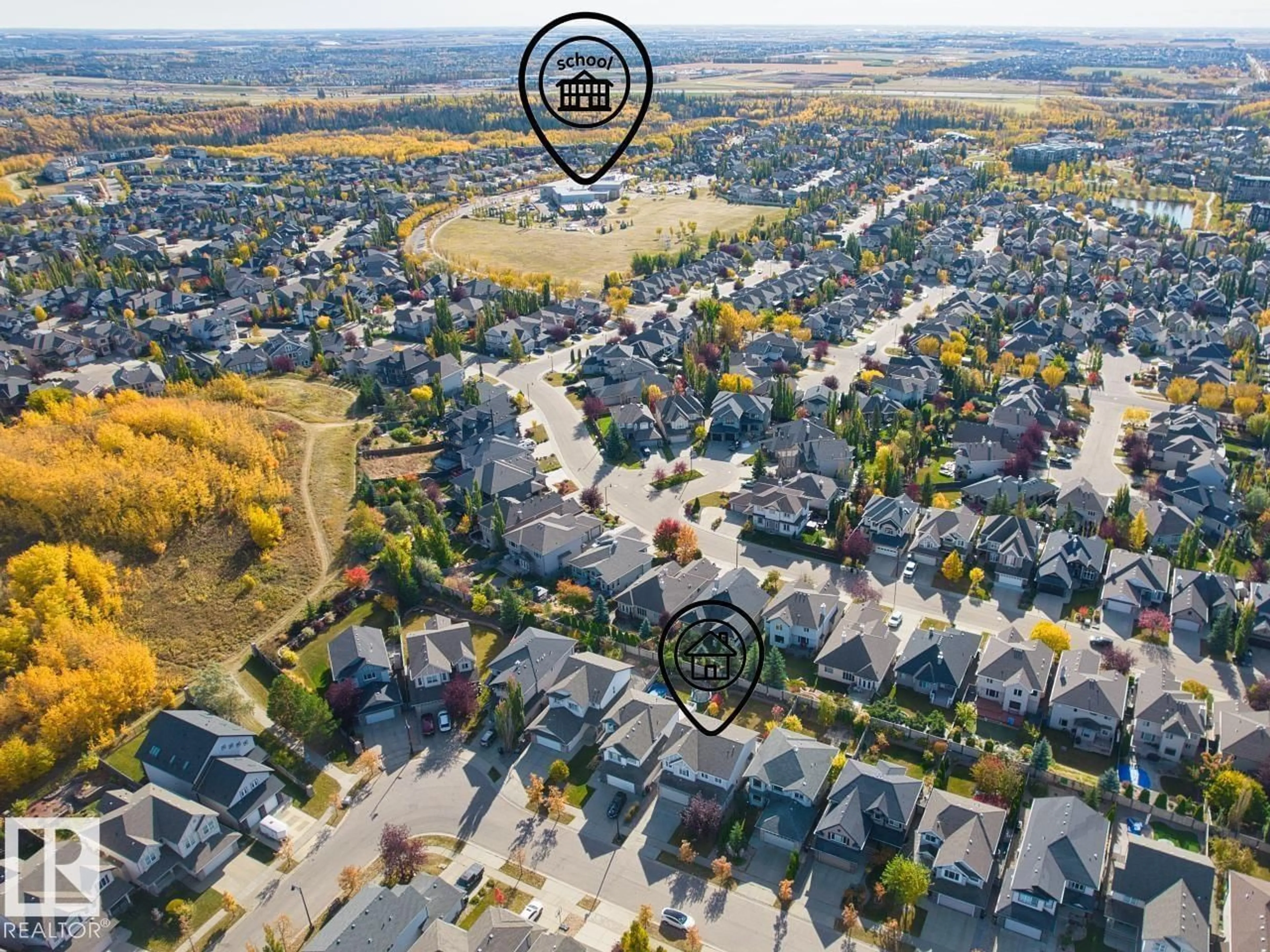 A pic from outside/outdoor area/front of a property/back of a property/a pic from drone, street for 1641 MALONE WY, Edmonton Alberta T6R0H4