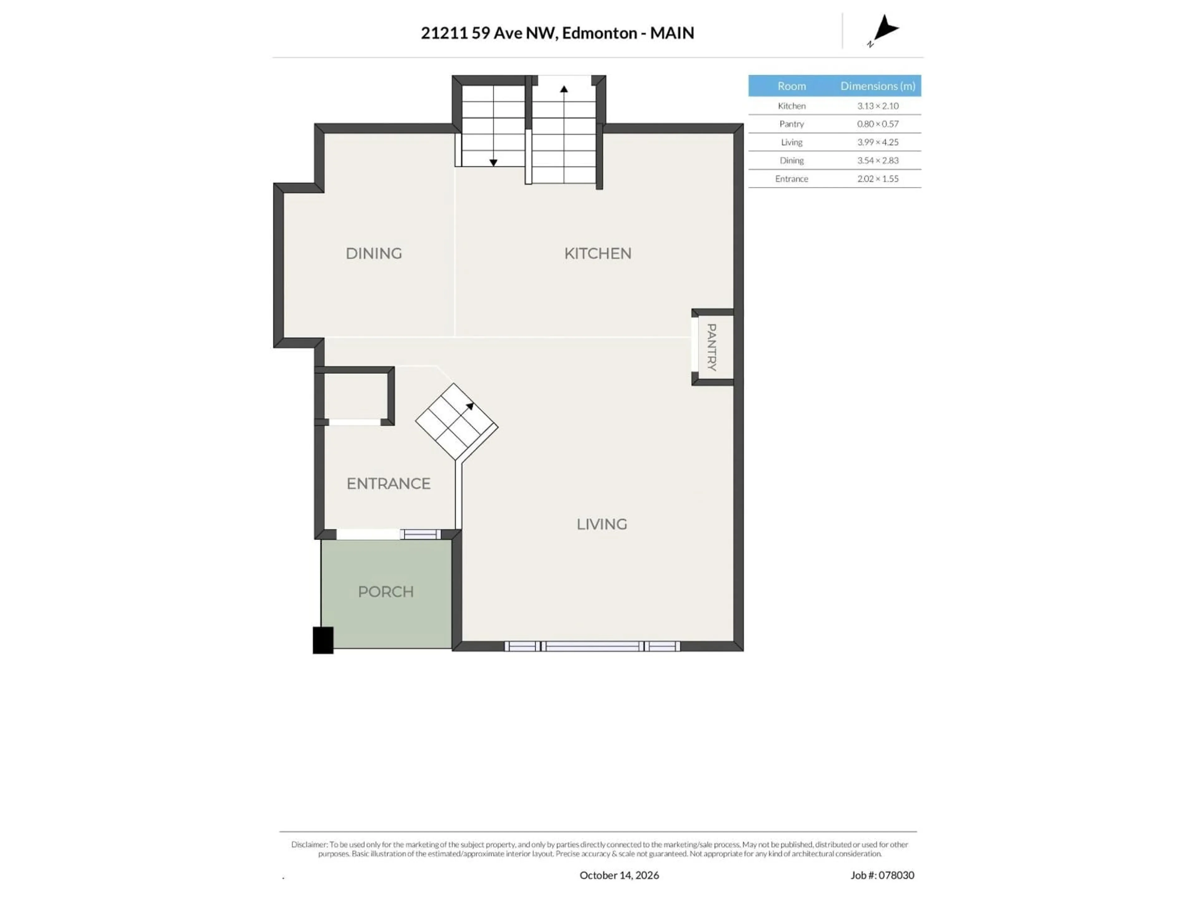 Floor plan for 21211 59 AV, Edmonton Alberta T6M0H5