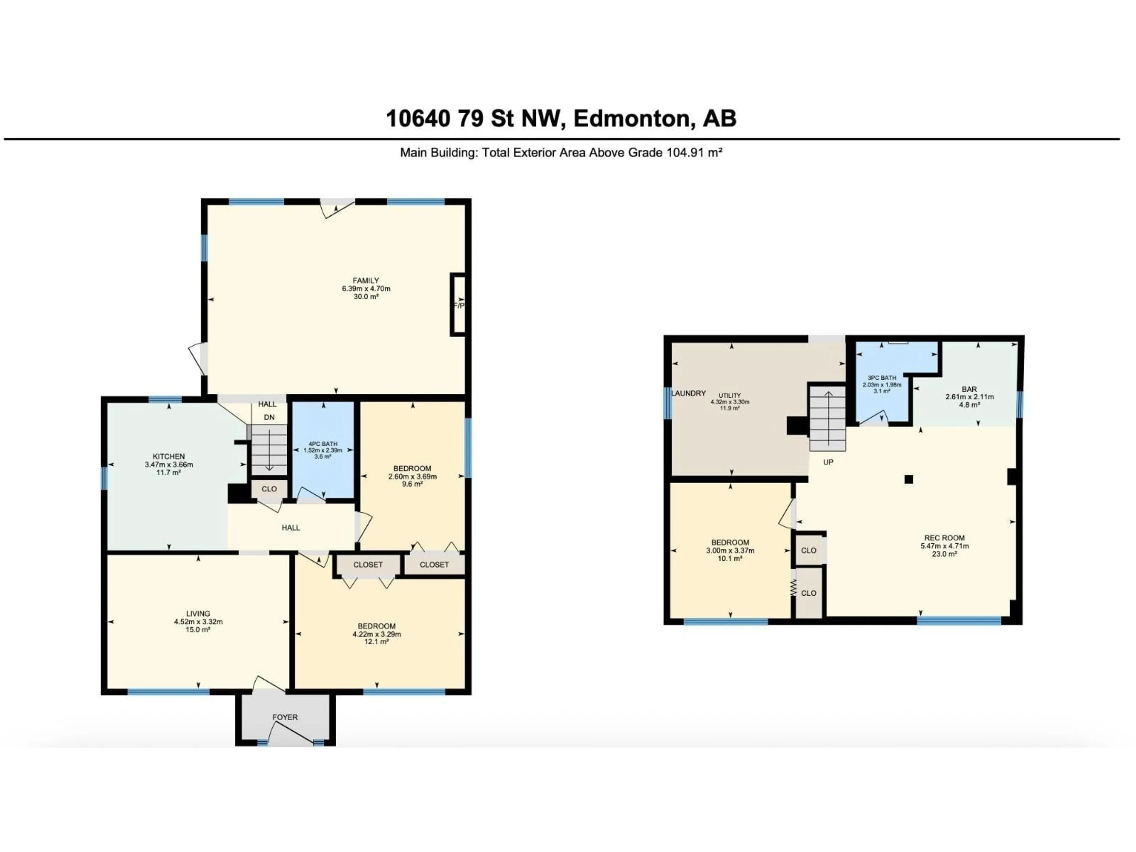 Floor plan for NW - 10640 79 ST, Edmonton Alberta T6A3H4