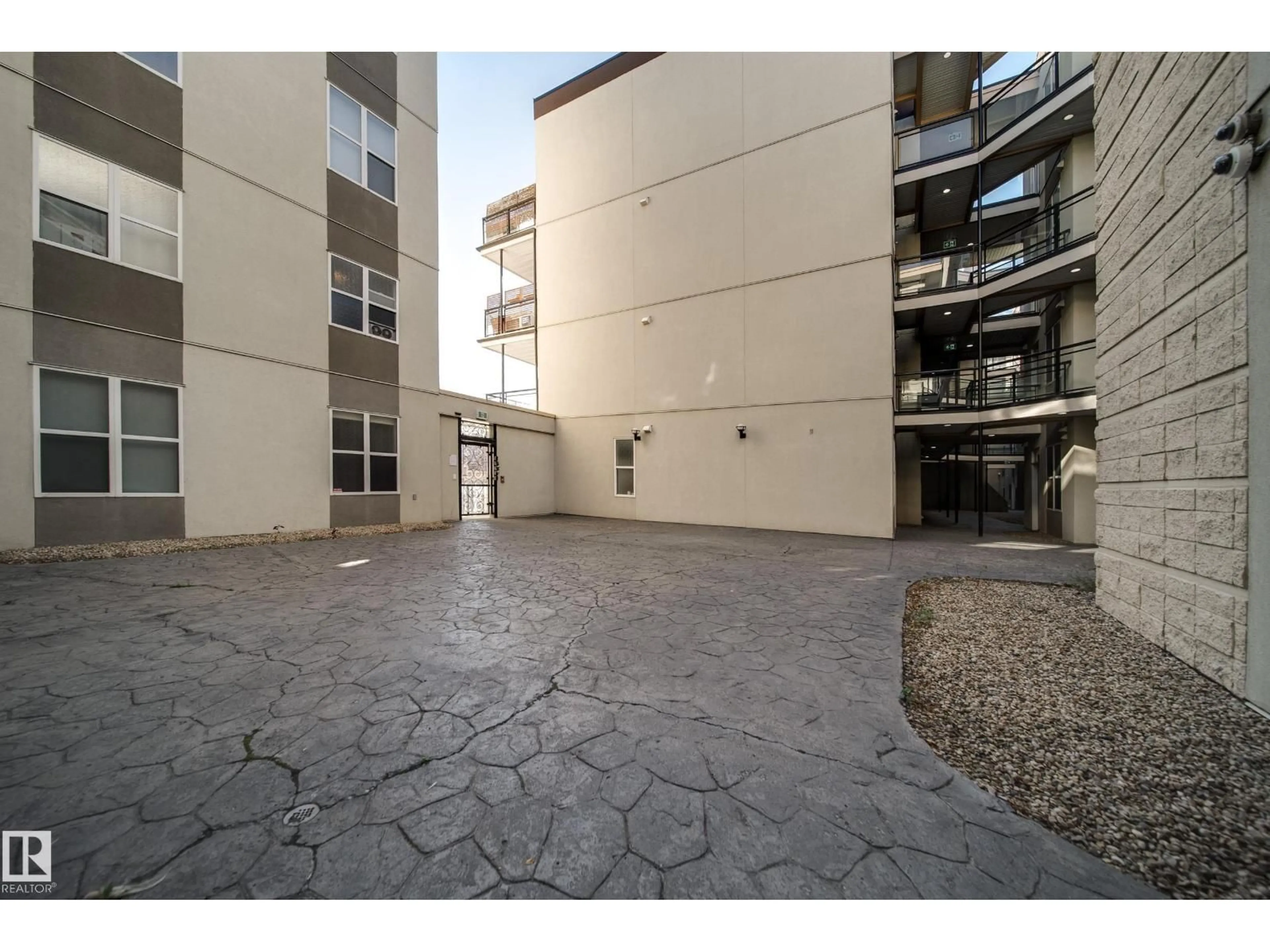 Patio, street for 201 - 10411 122 ST, Edmonton Alberta T5N4C2