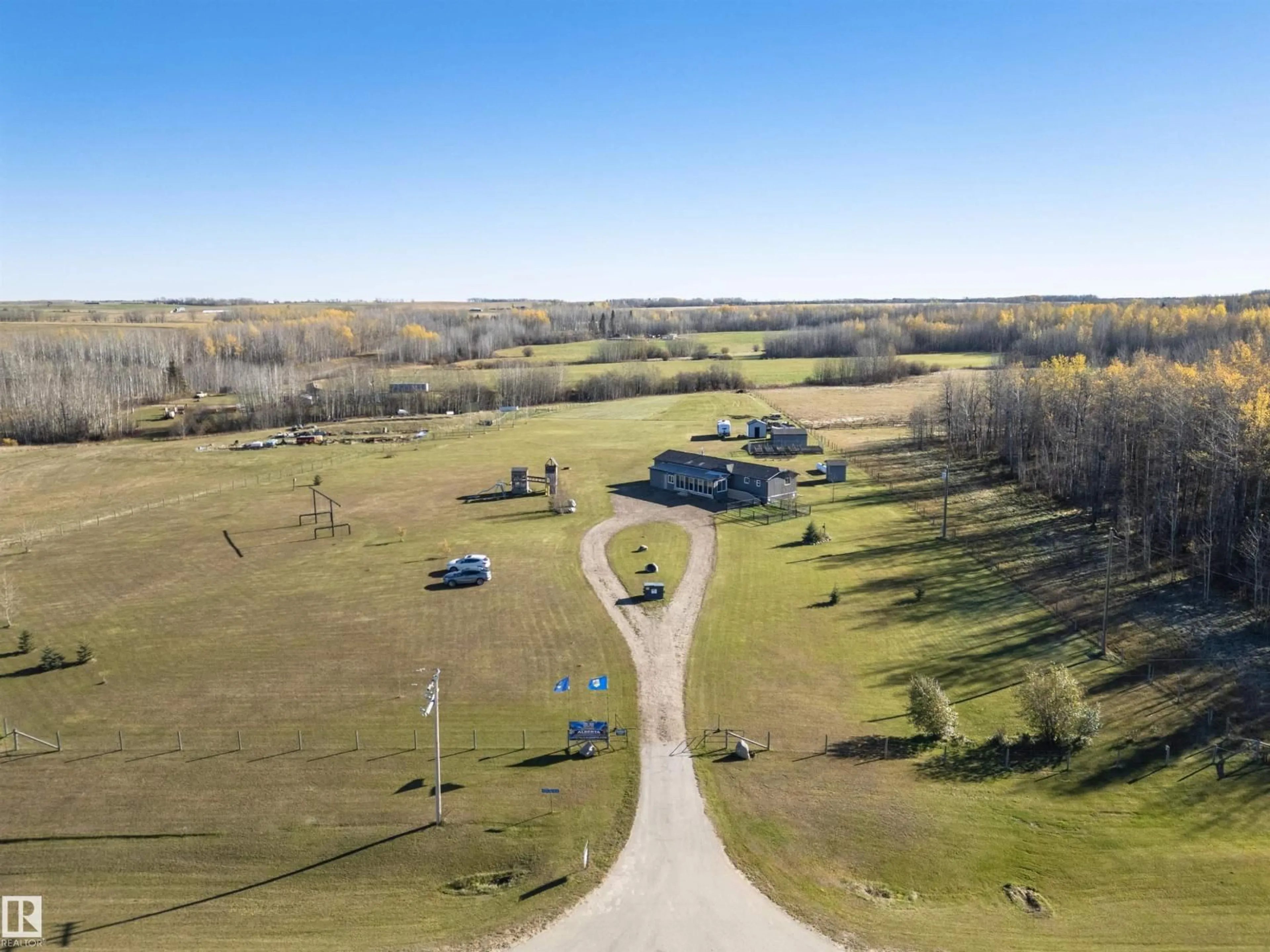 A pic from outside/outdoor area/front of a property/back of a property/a pic from drone, water/lake/river/ocean view for 49329 RGE ROAD 65, Rural Brazeau County Alberta T7A1S3