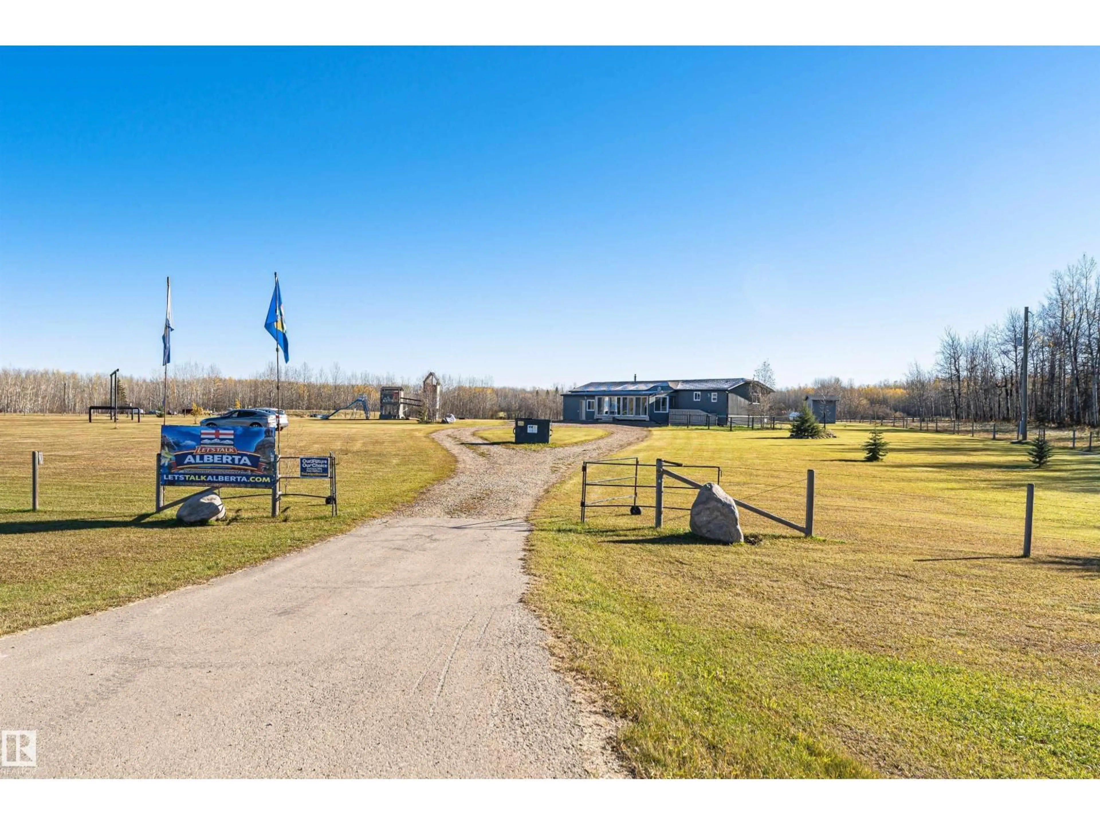 A pic from outside/outdoor area/front of a property/back of a property/a pic from drone, water/lake/river/ocean view for 49329 RGE ROAD 65, Rural Brazeau County Alberta T7A1S3