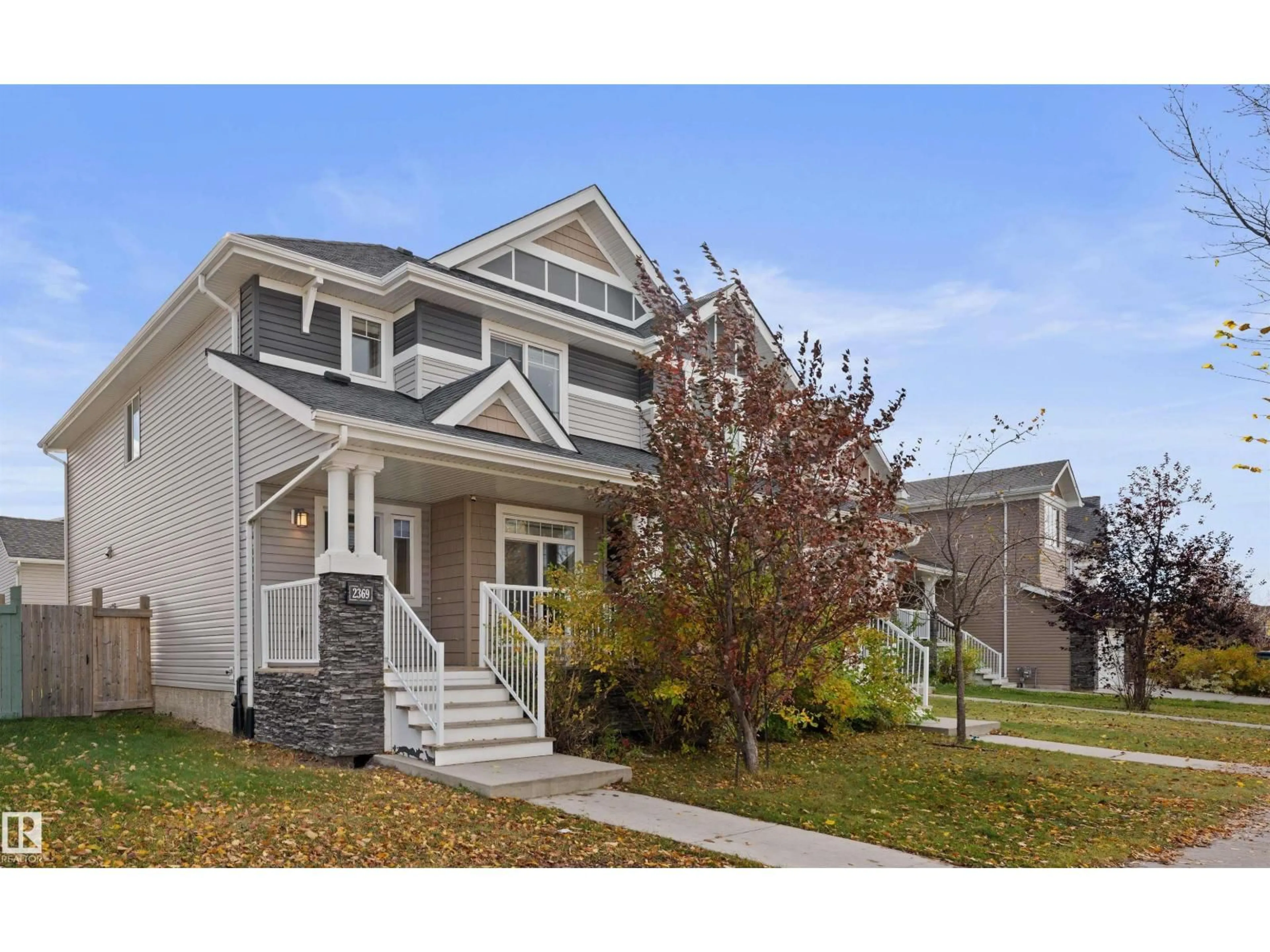 Home with vinyl exterior material, street for 2369 GLENRIDDING BV, Edmonton Alberta T6W2W7