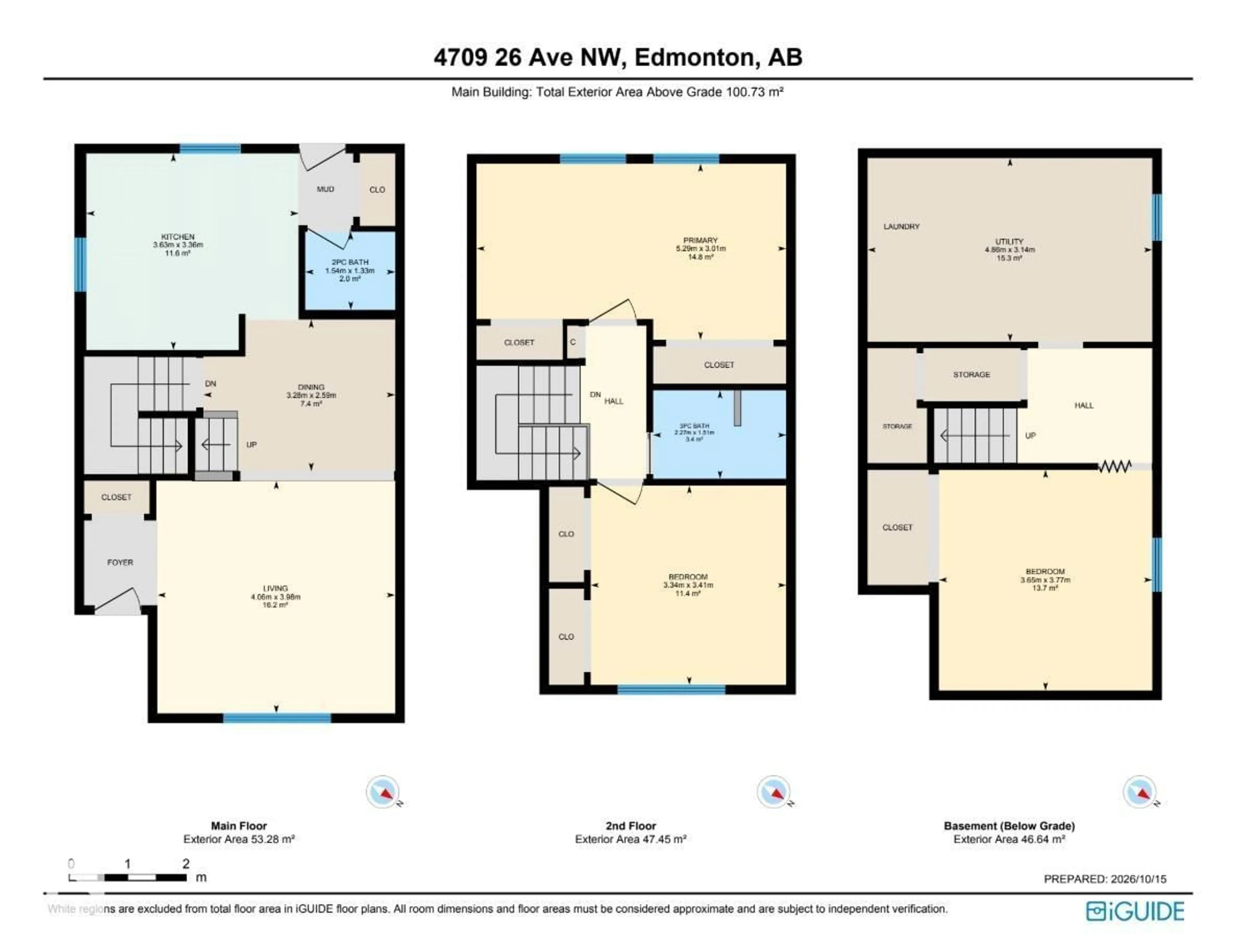 Floor plan for 4709 26 AV, Edmonton Alberta T6L4W4