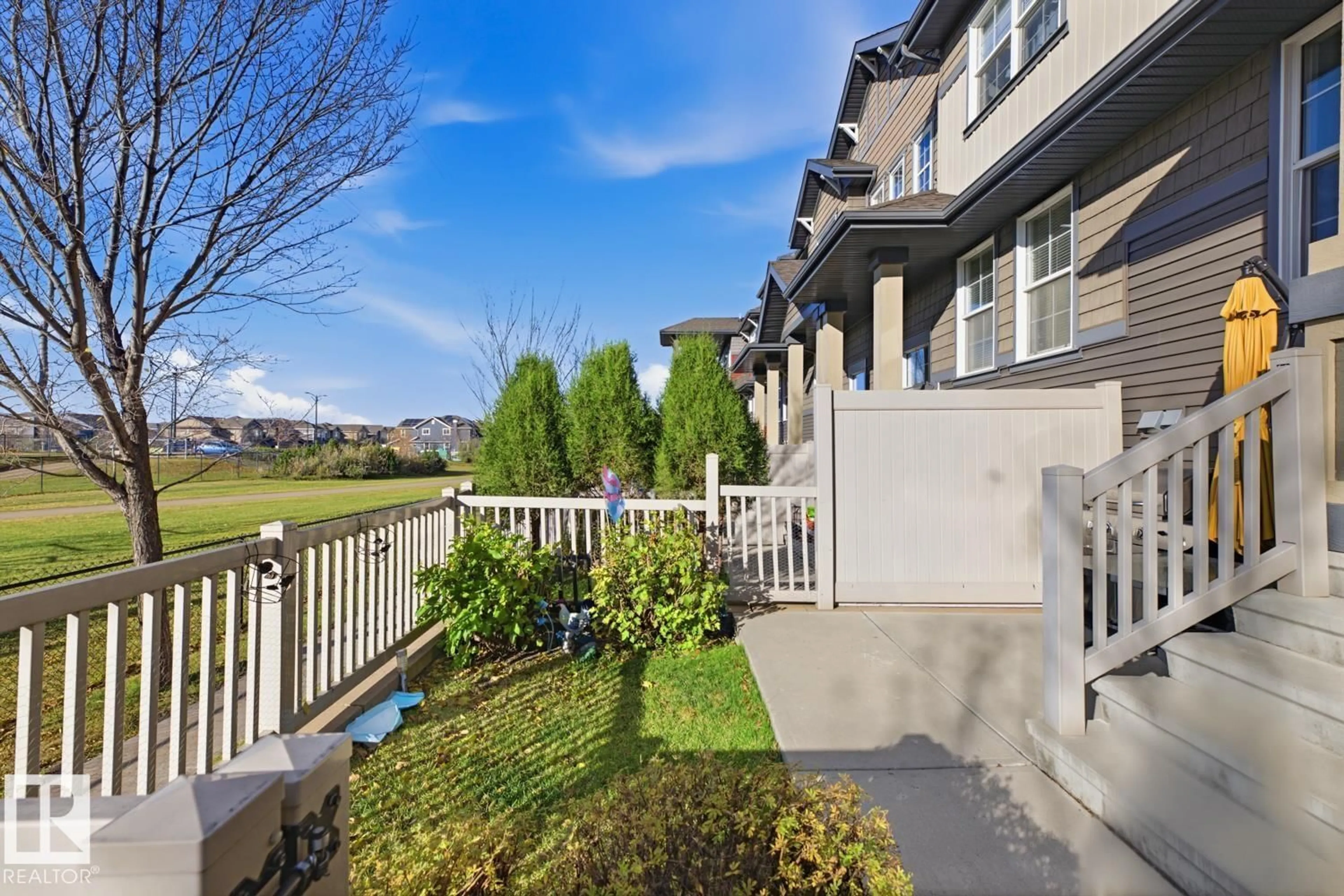 Patio, water/lake/river/ocean view for #77 - 4029 ORCHARDS DR, Edmonton Alberta T6X1V2