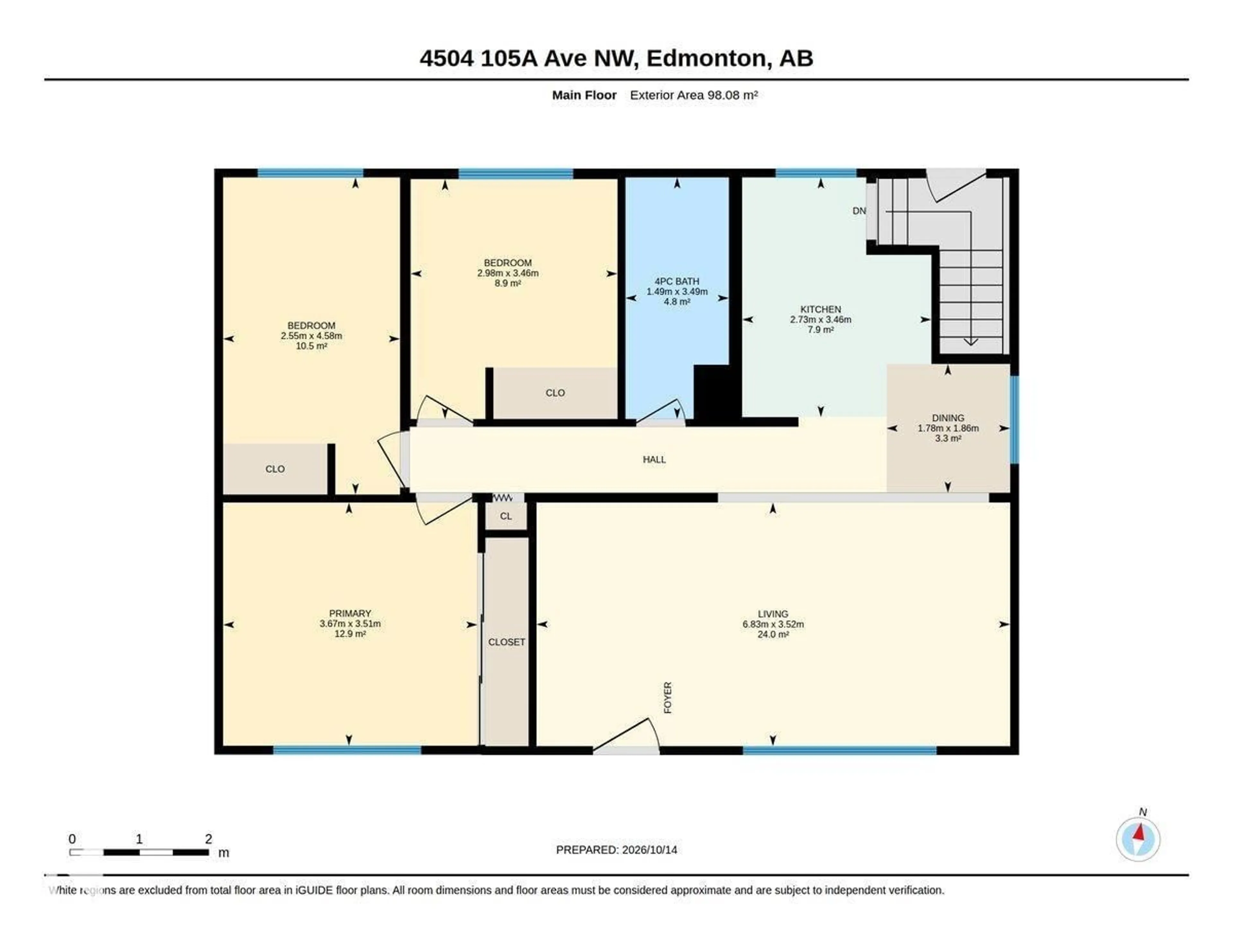 Floor plan for 4504 105A AV, Edmonton Alberta T6A1B9