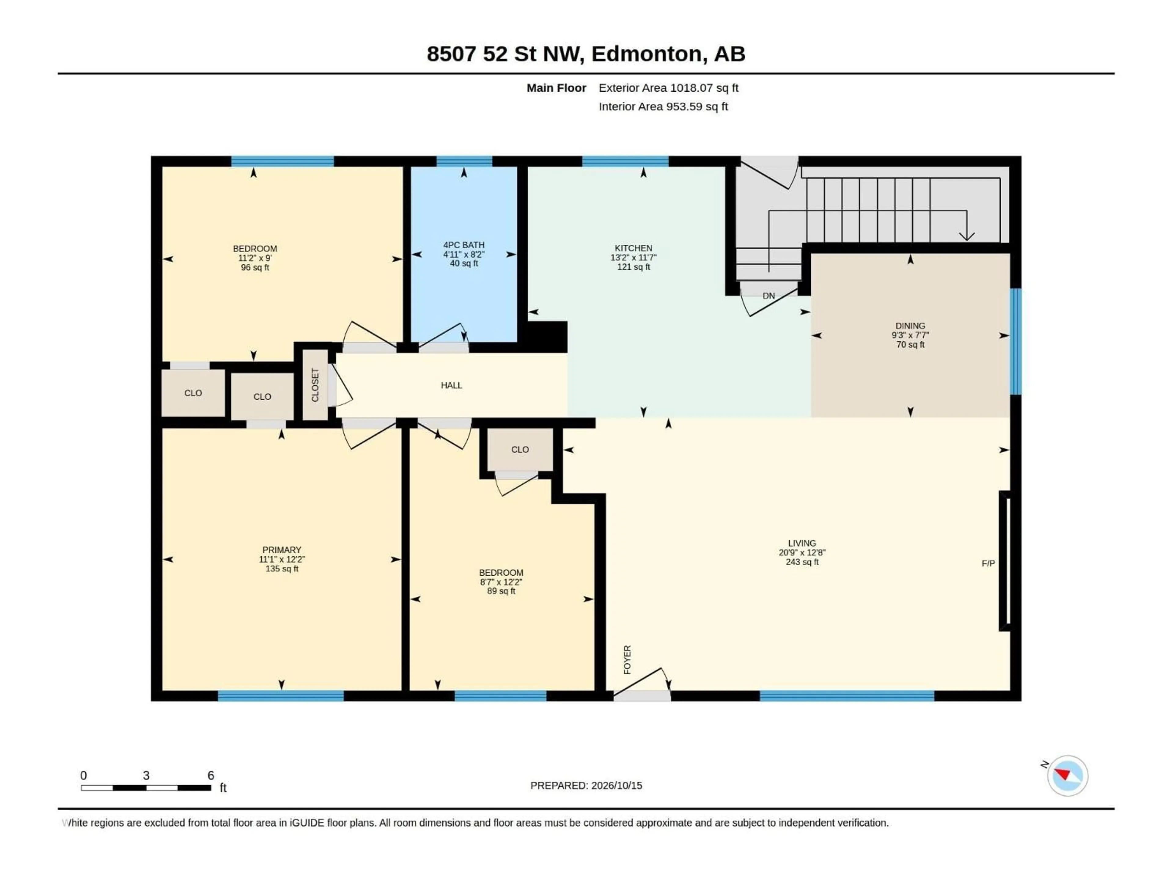 Floor plan for 8507 52 ST, Edmonton Alberta T6B1E8