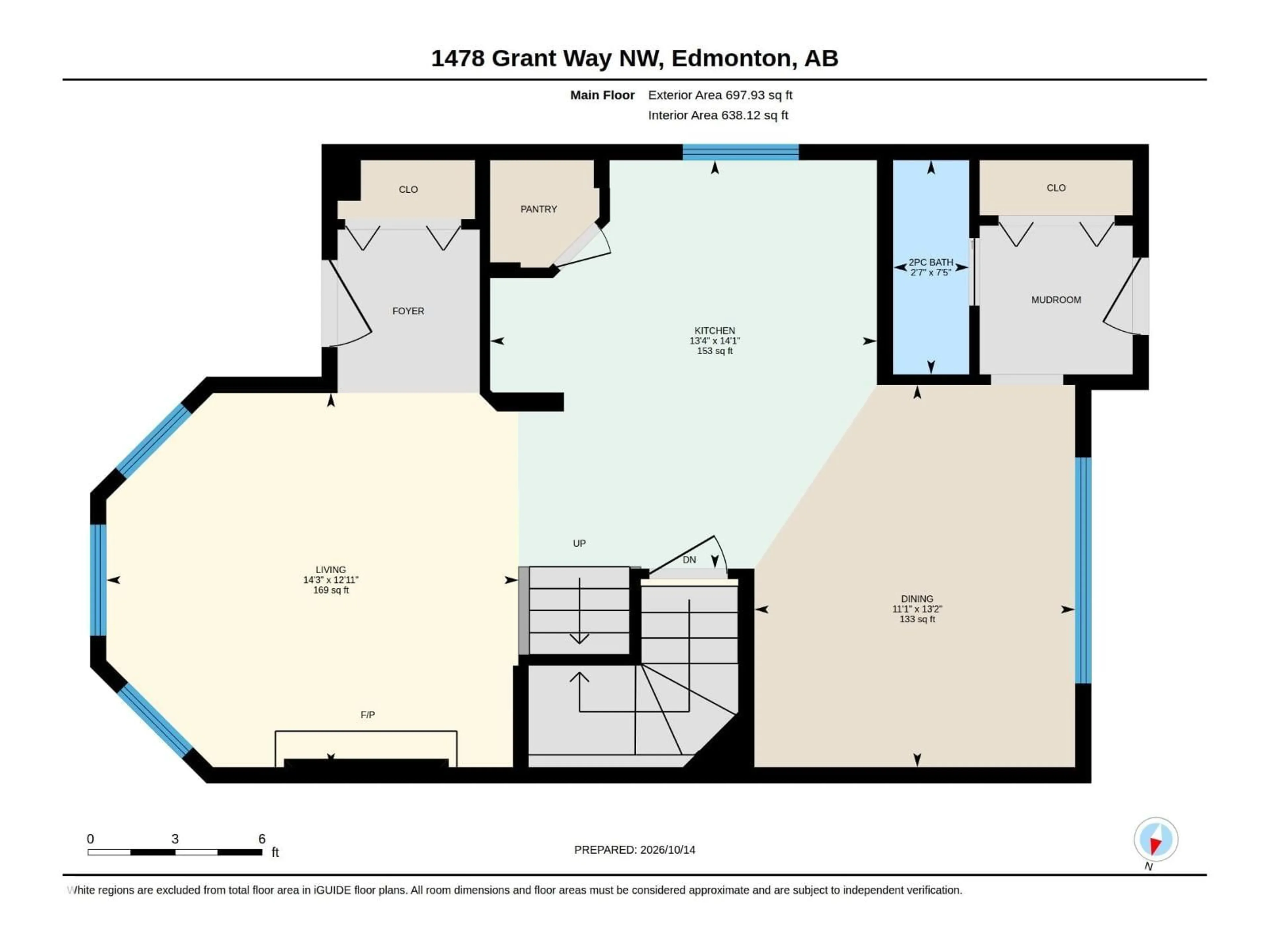 Floor plan for 1478 GRANT WY, Edmonton Alberta T5T6M9