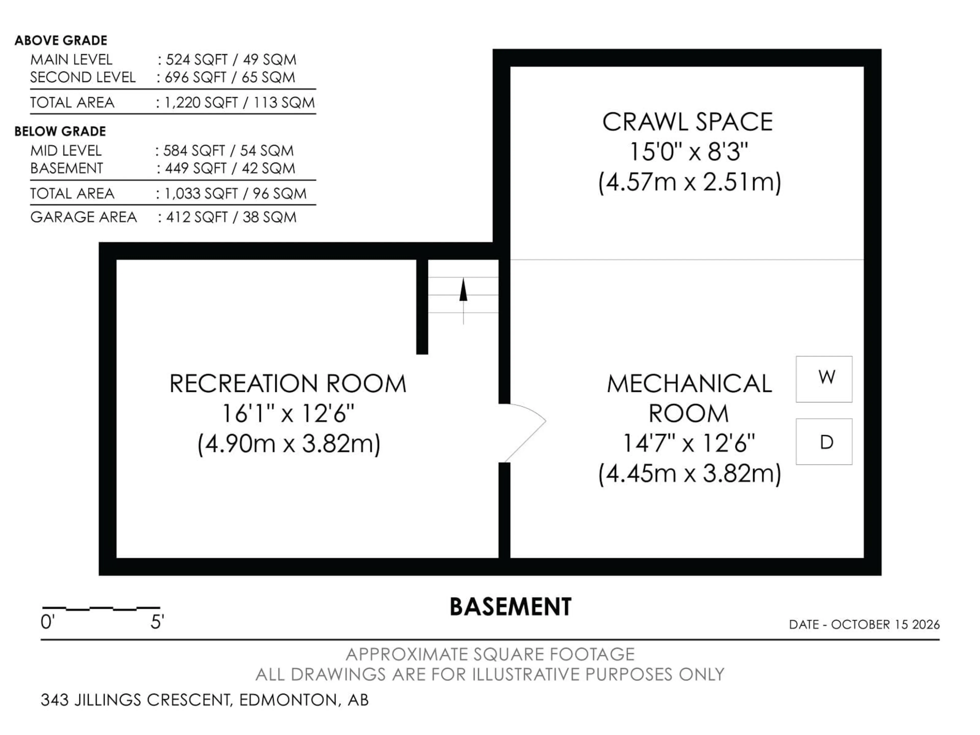 Floor plan for 343 JILLINGS CR, Edmonton Alberta T6L6Y3