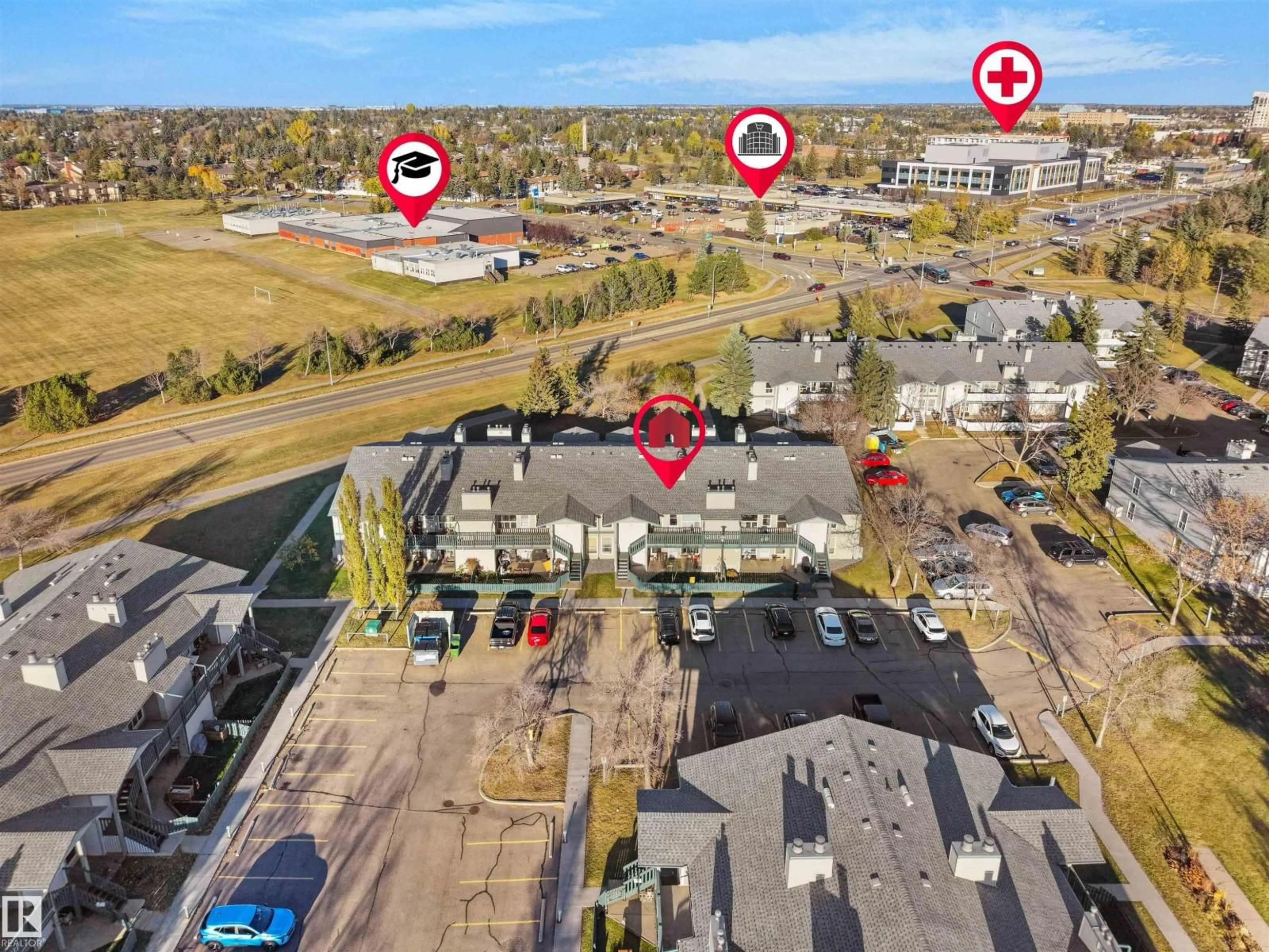 A pic from outside/outdoor area/front of a property/back of a property/a pic from drone, street for #134 - 2703 79 ST, Edmonton Alberta T6K3Z6