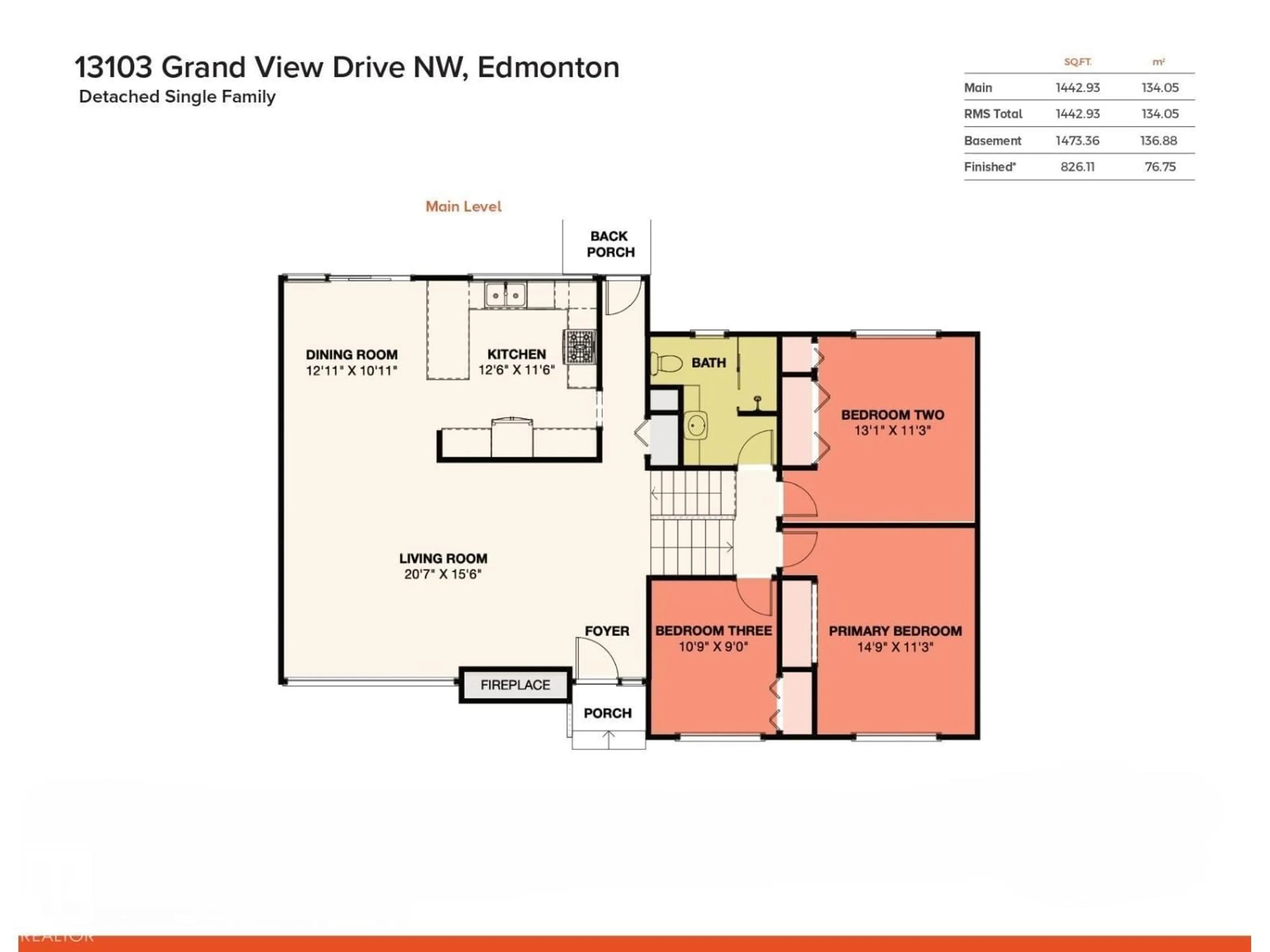 Floor plan for 13103 GRAND VIEW DR, Edmonton Alberta T6H4K7