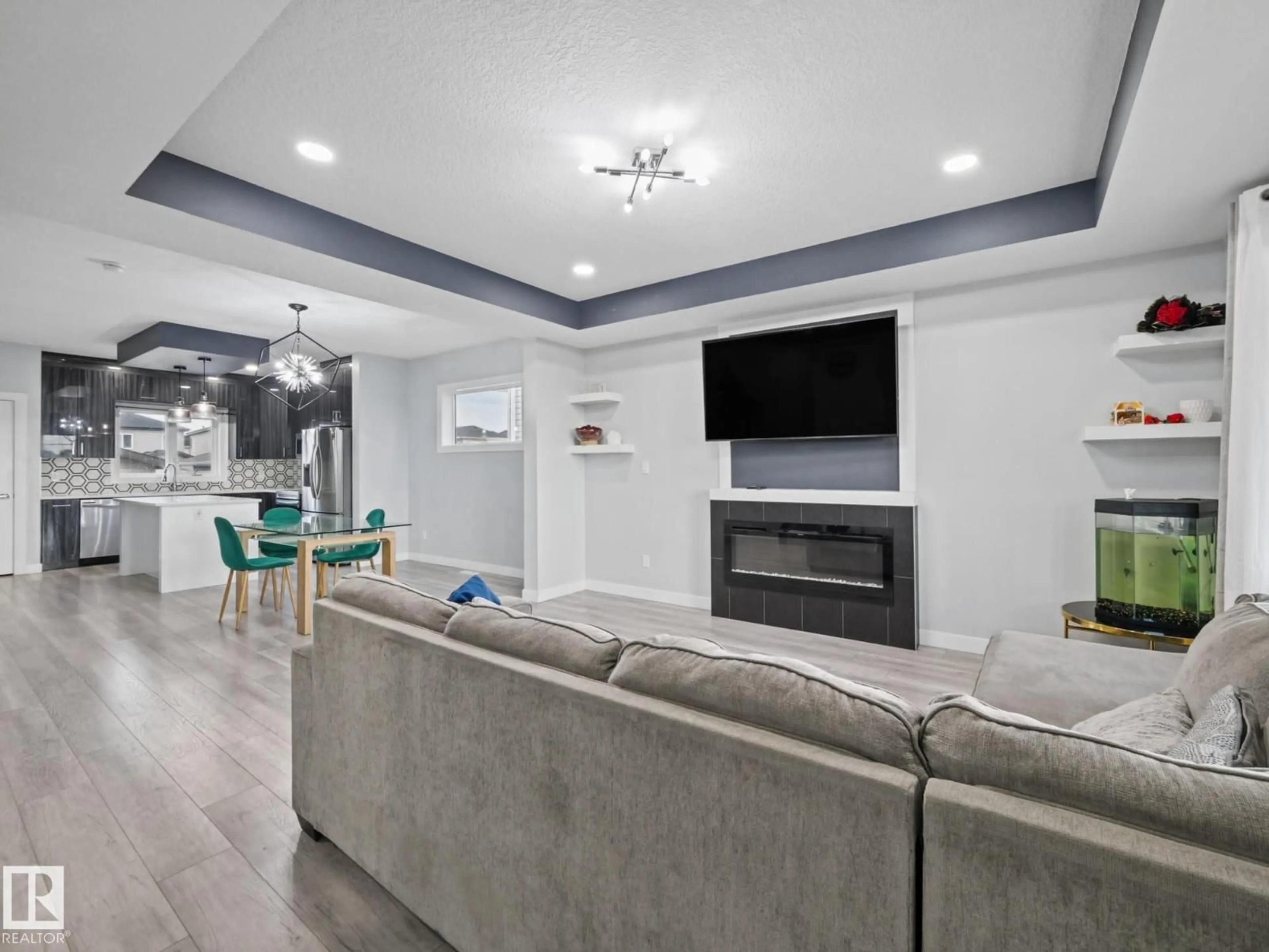 Living room with furniture, ceramic/tile floor for NW - 20625 99B AV, Edmonton Alberta T5T7N3