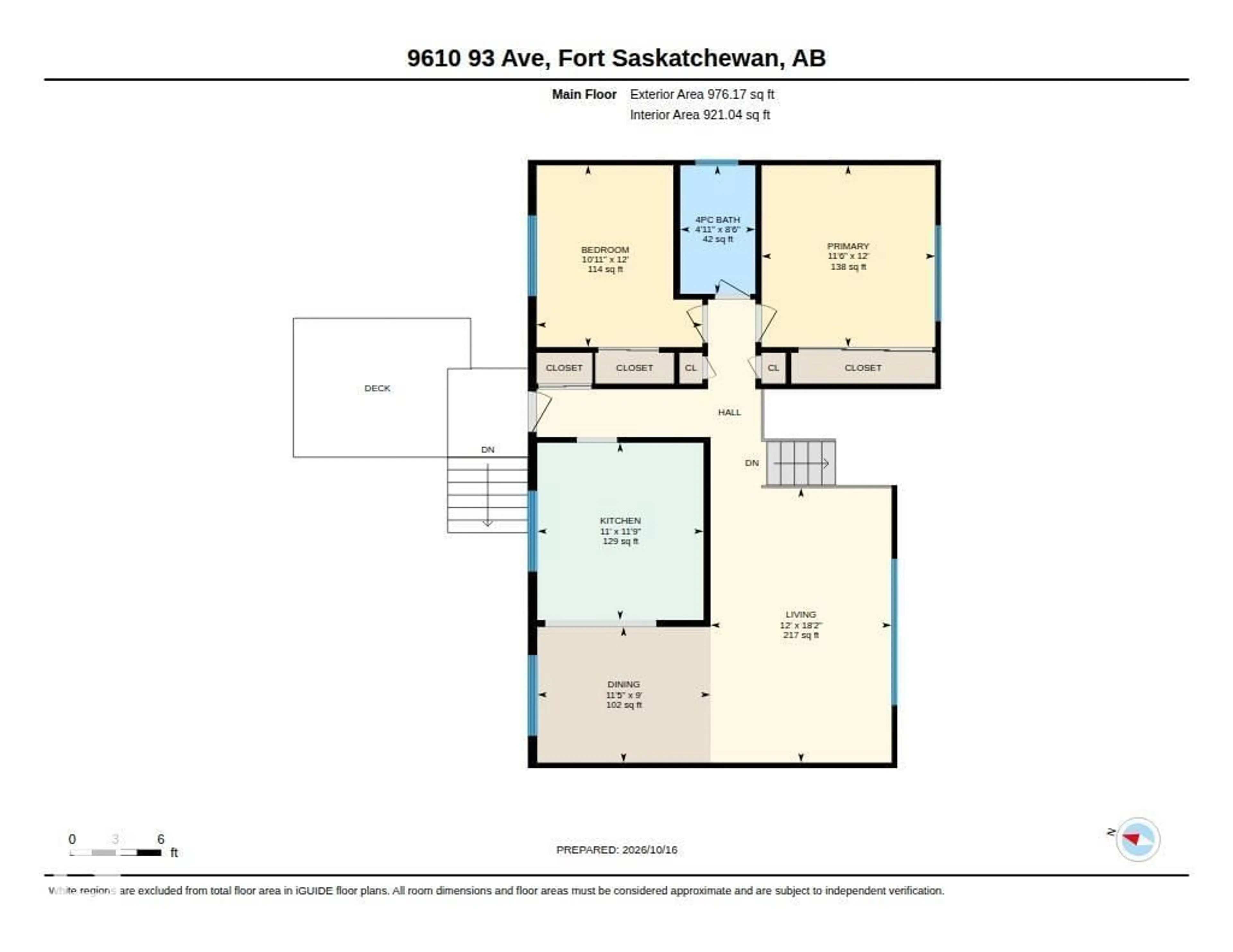 Floor plan for 9610 93 AV, Fort Saskatchewan Alberta T8L1N2